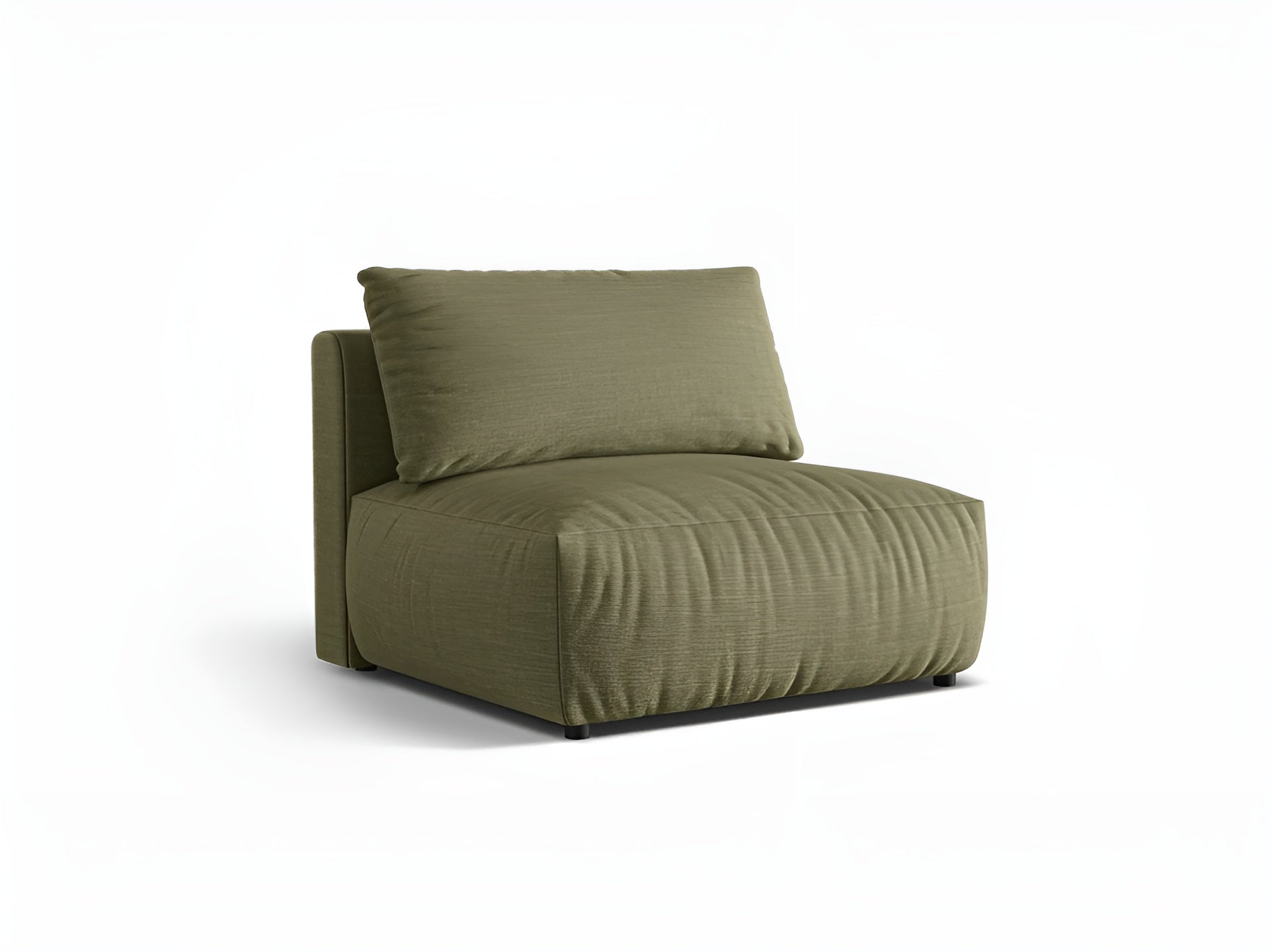 CHRIS Modular Sofa - Wide Central Element Green Chenille