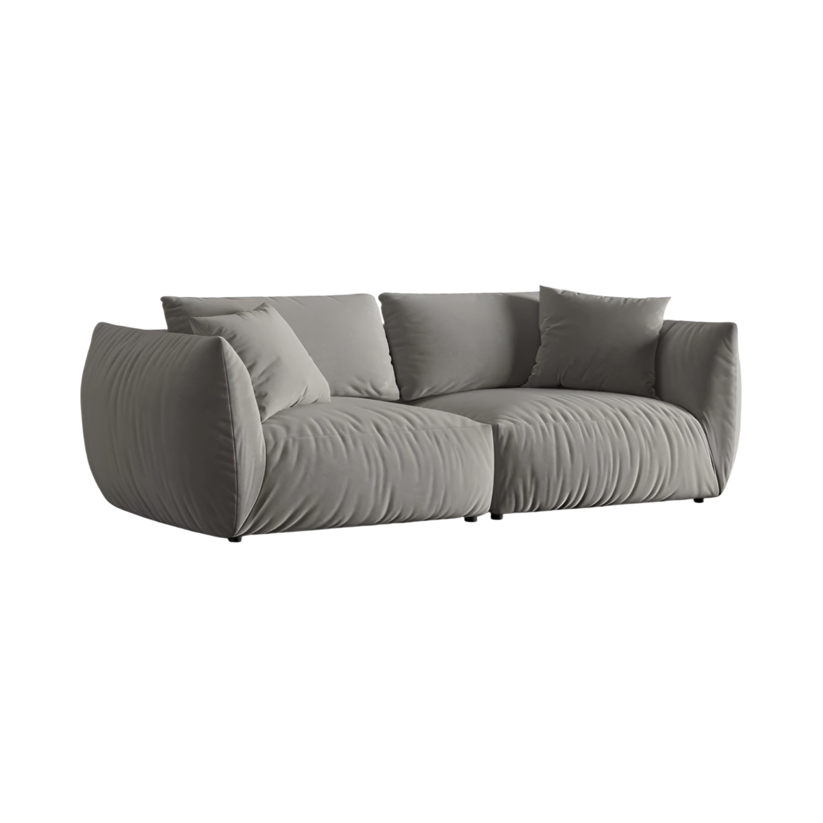 CHRIS gray velvet sofa for 4 people