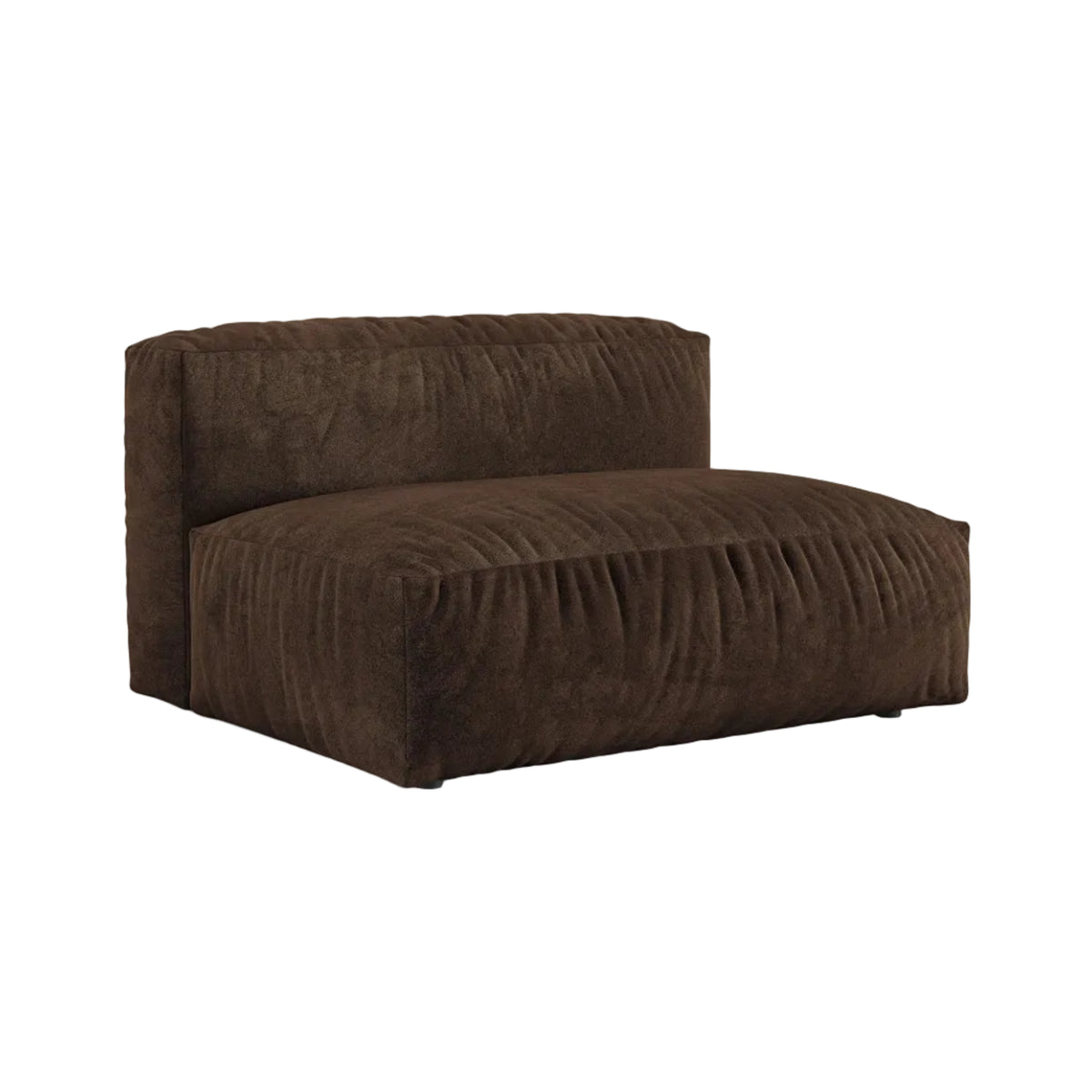 Sofa modulare aus Samt MARTINA XL - mittleres Modul in Schokoladenfarbe