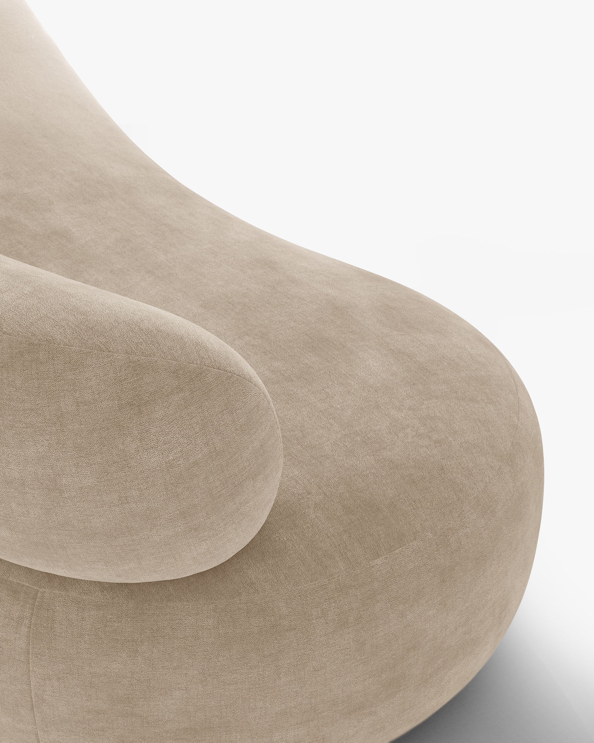 Sessel AURA in beigem Chenille