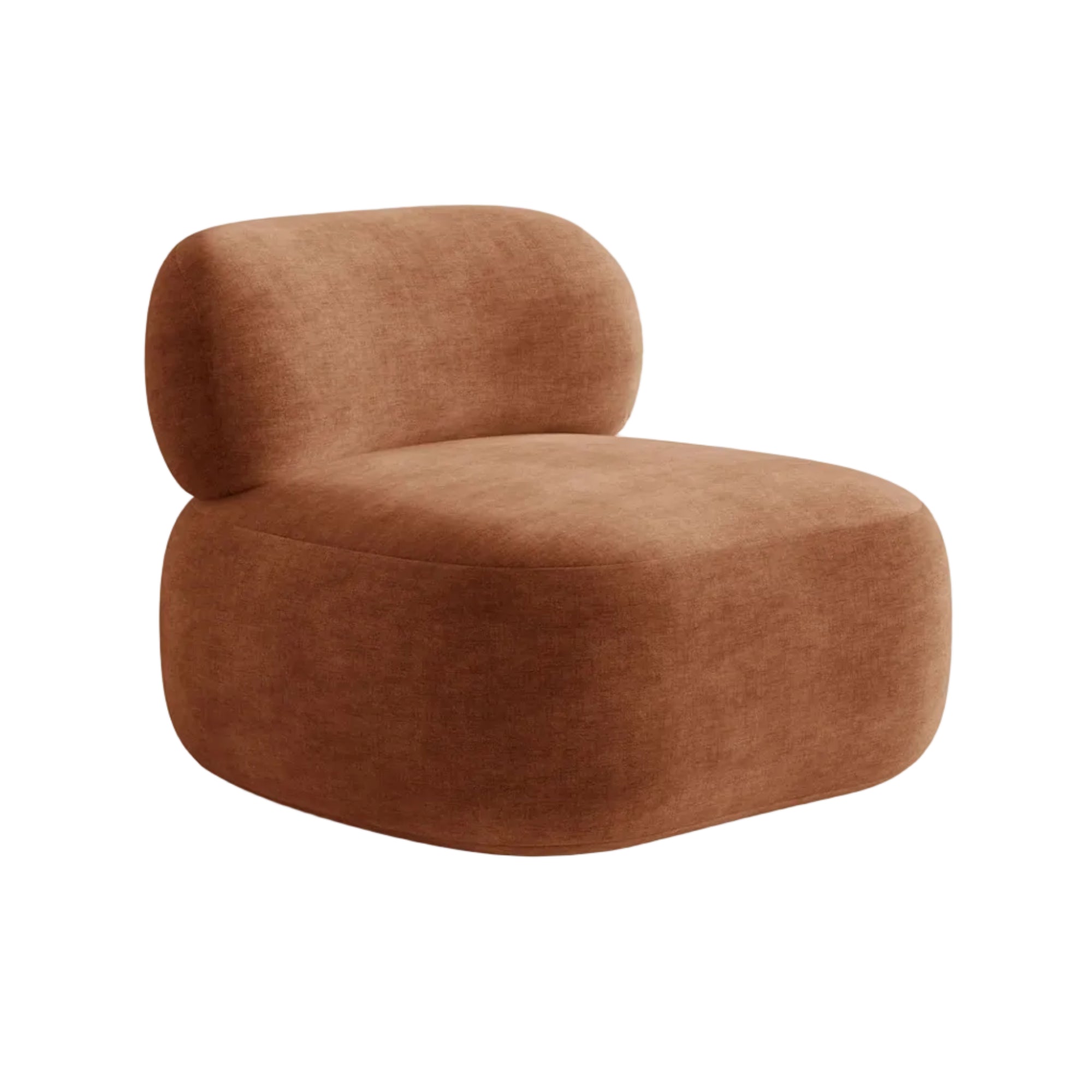 Sessel AURA in ziegelrotem Chenille