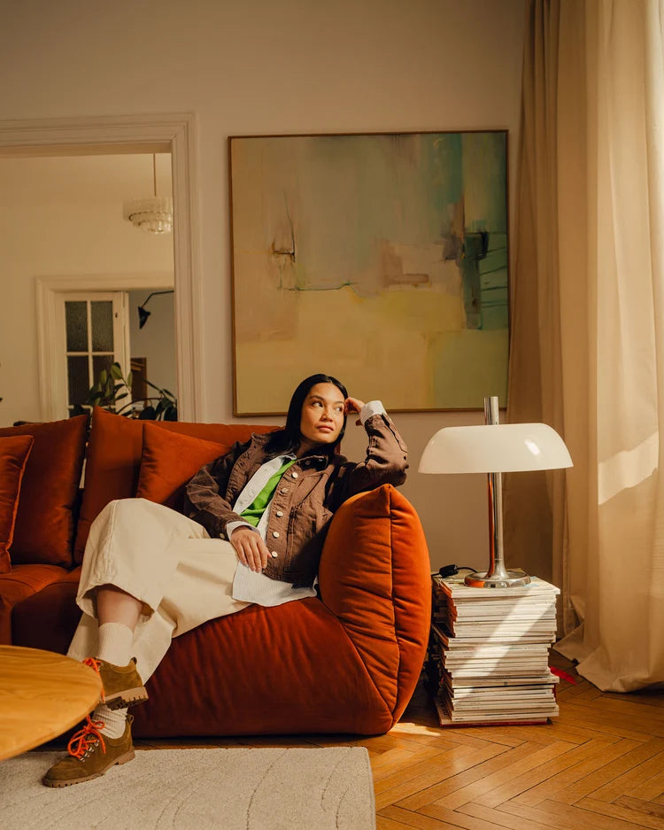 Sofa aus Samt für 3 Personen mit Schlaf-Funktion BLOOM in Dunkelbraun