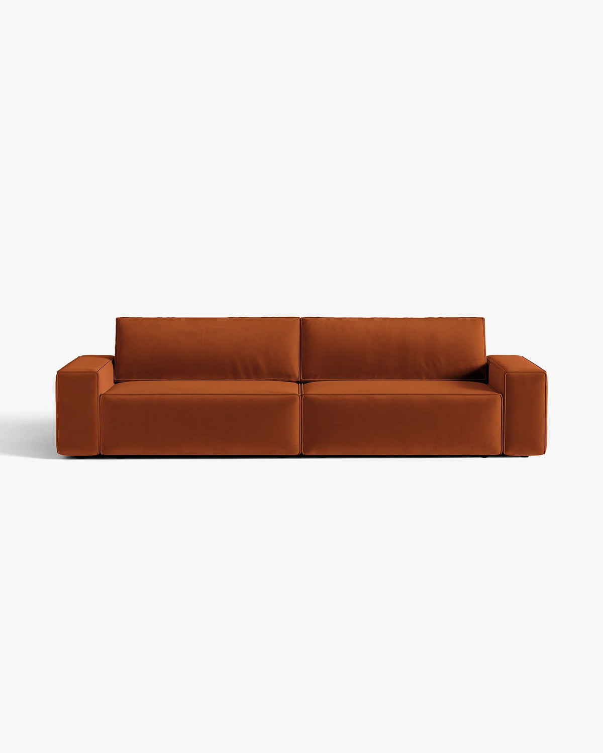 Sofa aus Samt für 3 Personen mit Schlaf-Funktion JODIE ziegelrot