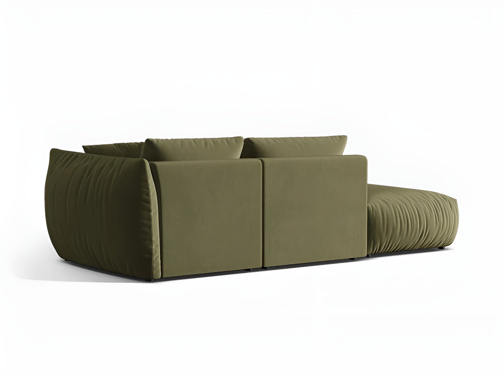 Left-facing 3-seater velvet modular sofa CHRIS light green