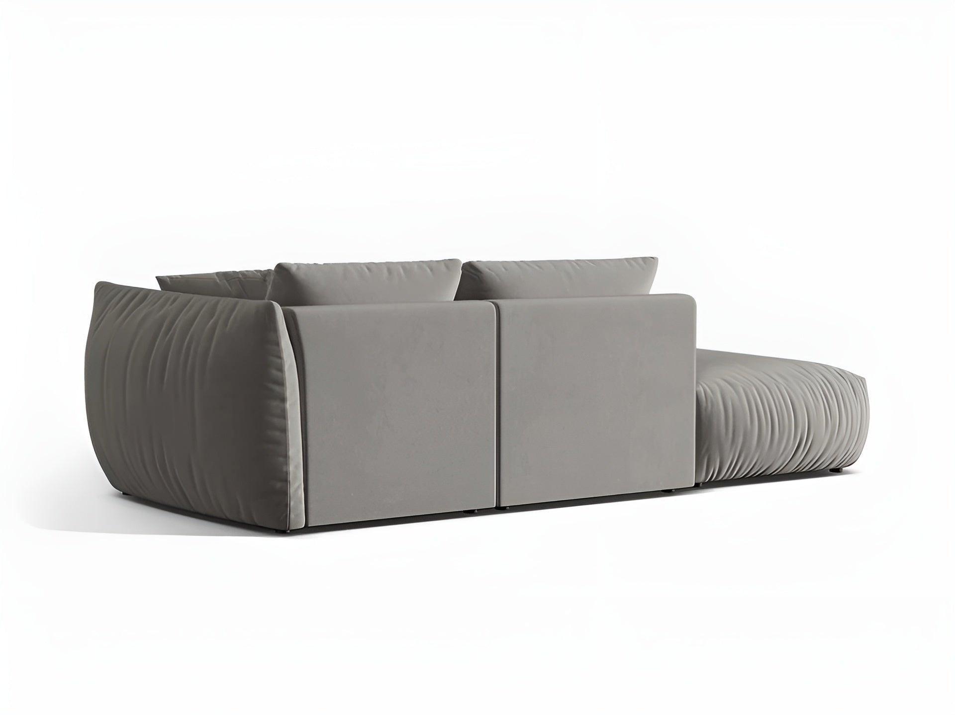 Modulares Samtsofa für 3 Personen links CHRIS grau