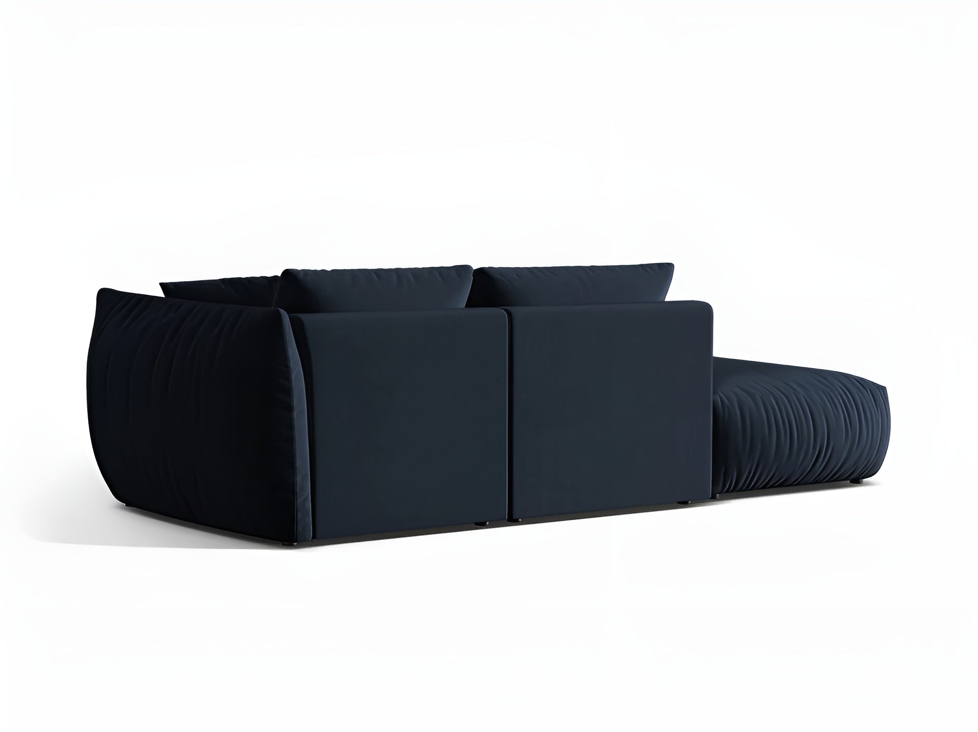 Left-facing 3-seater velvet modular sofa CHRIS royal blue