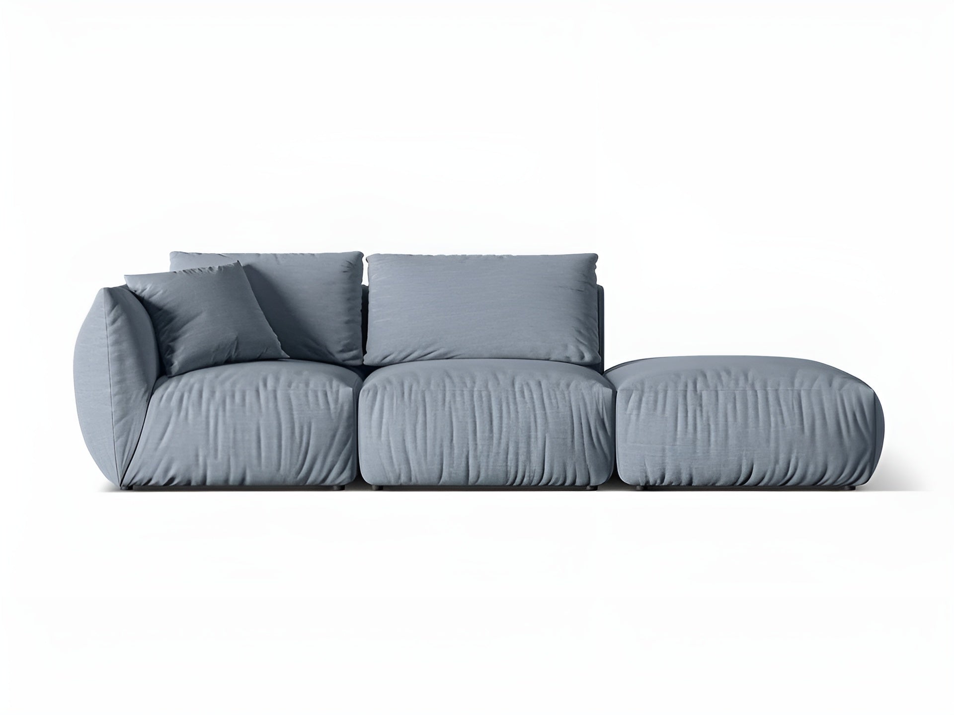 Modulares 3-Sitzer-Sofa rechts CHRIS hellblau Chenille