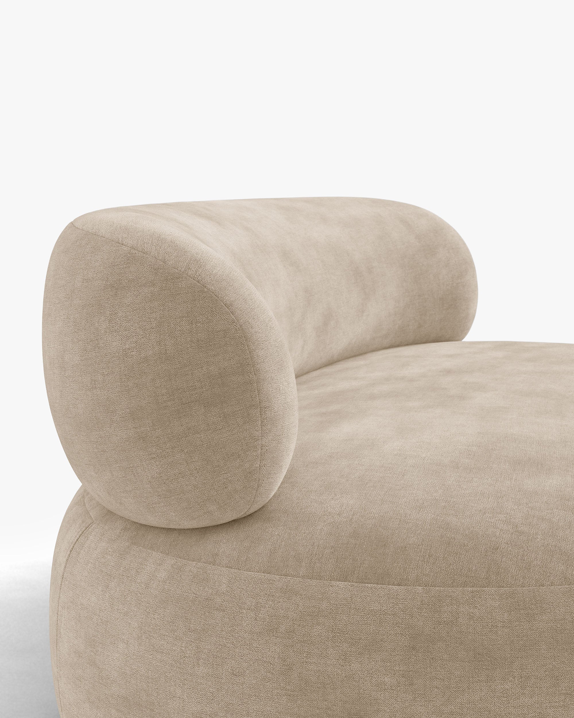 Sofa für 3 Personen AURA in beigem Chenille