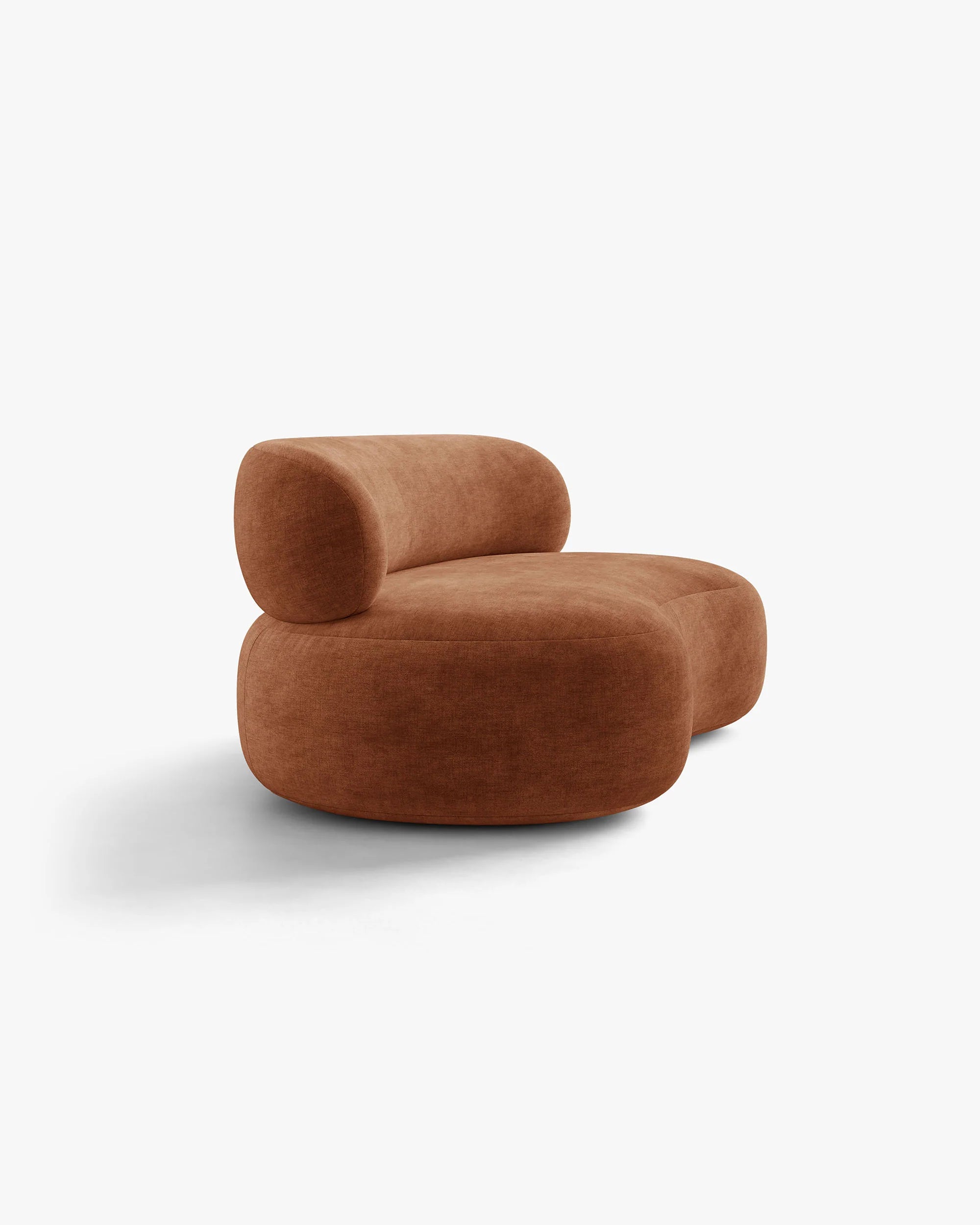 Sofa für 3 Personen AURA in ziegelrotem Chenille