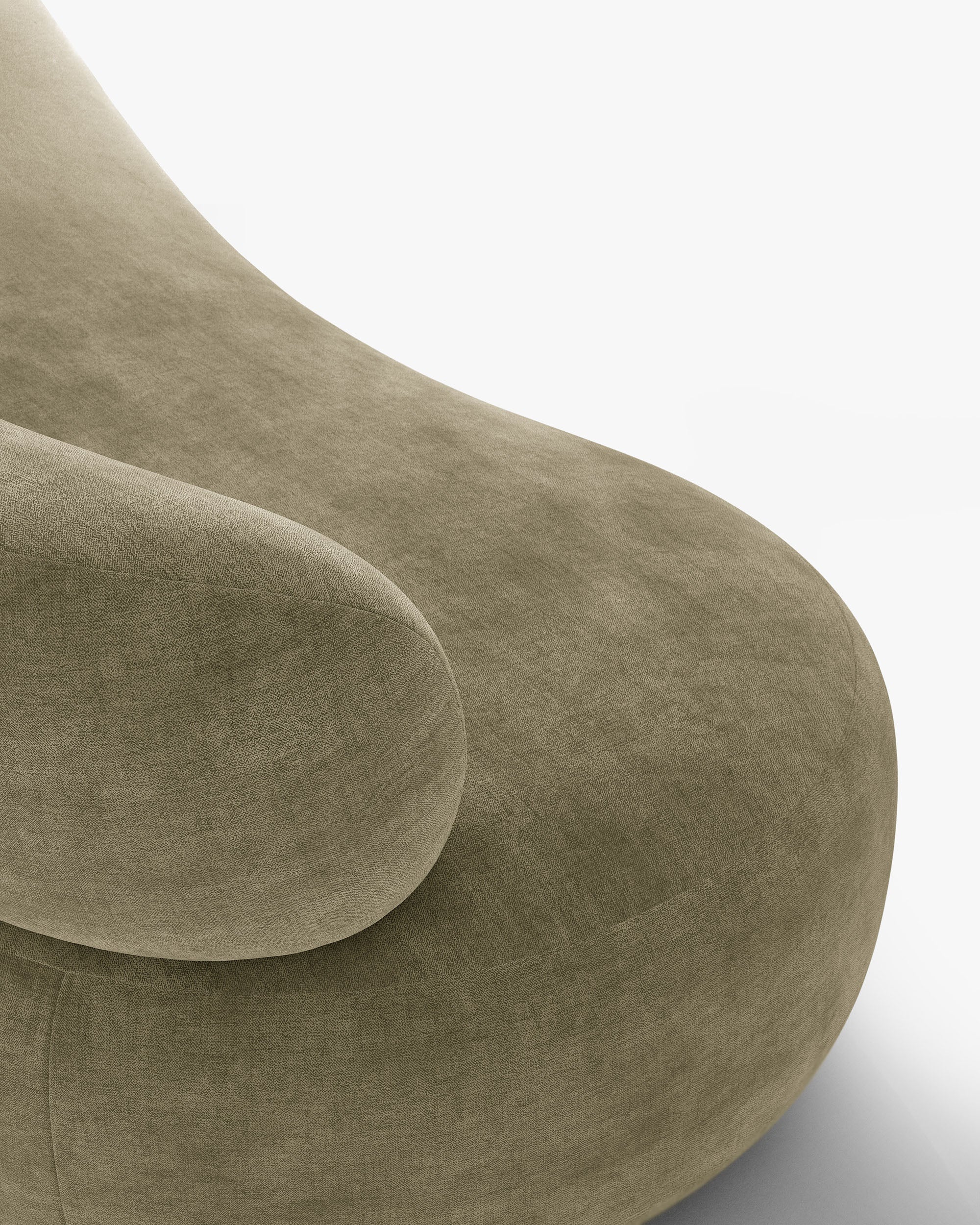 Sofa für 3 Personen AURA in hellolivgrünem Chenille