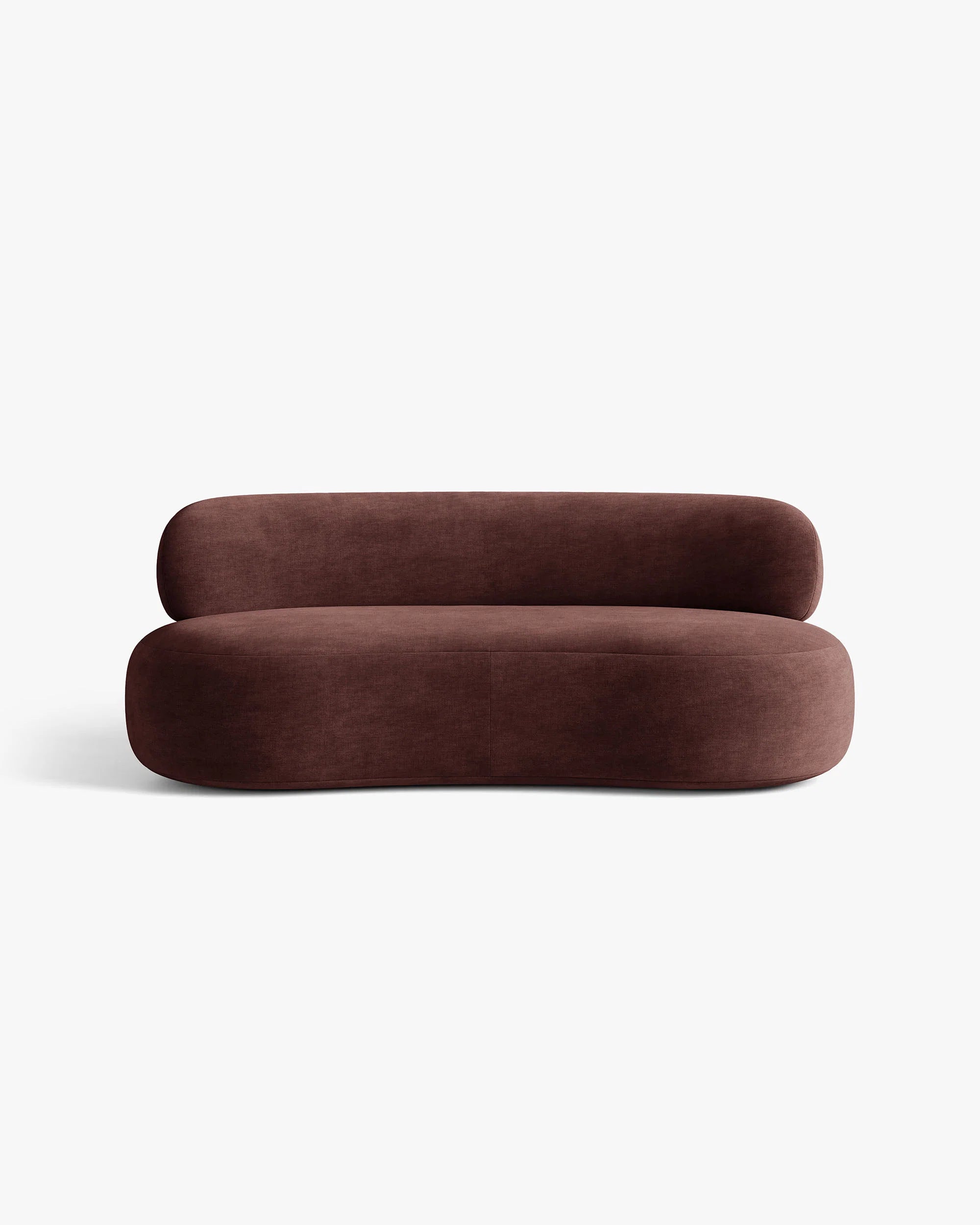 Sofa für 3 Personen AURA in kirschrotem Chenille