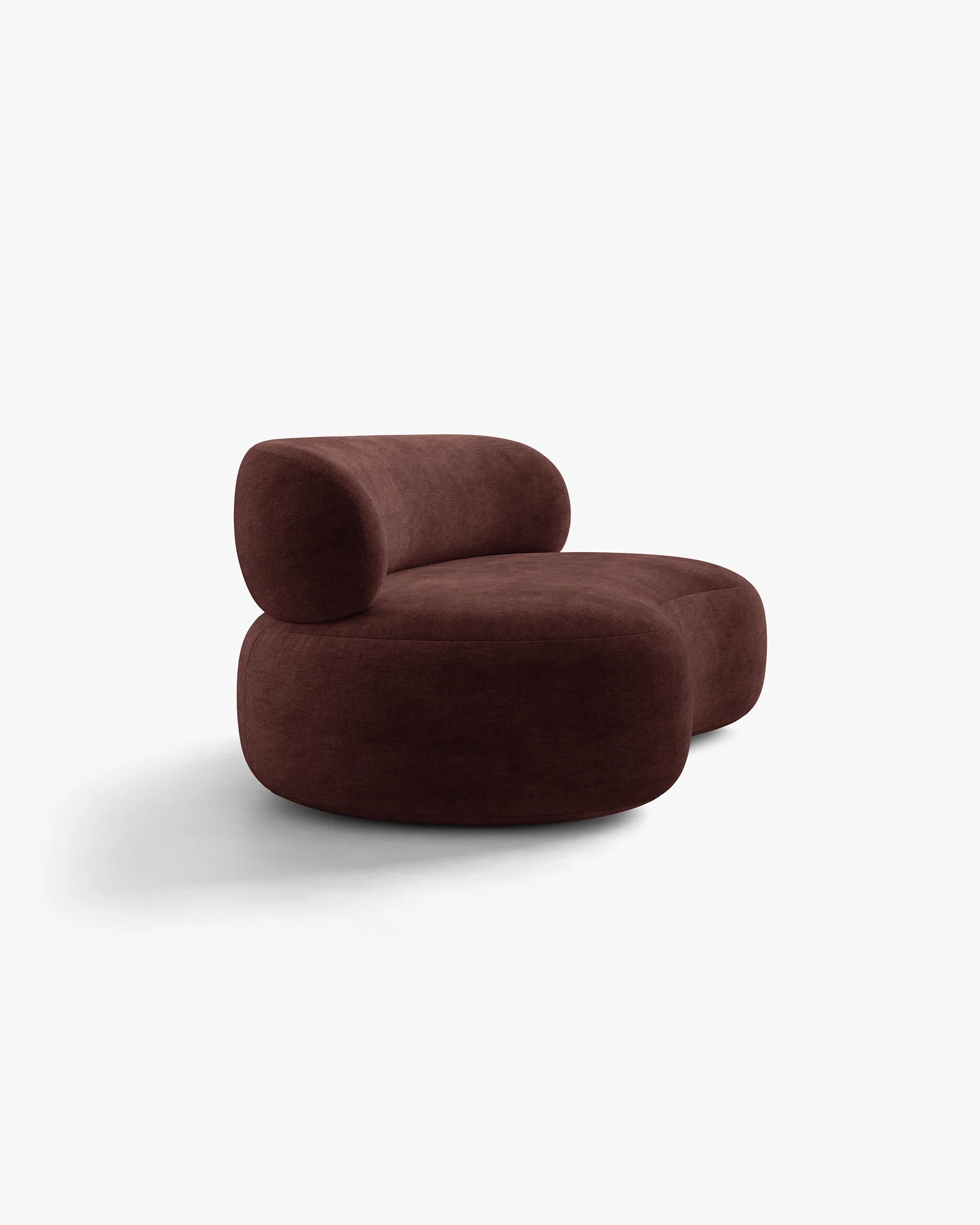 Sofa für 3 Personen AURA in kirschrotem Chenille
