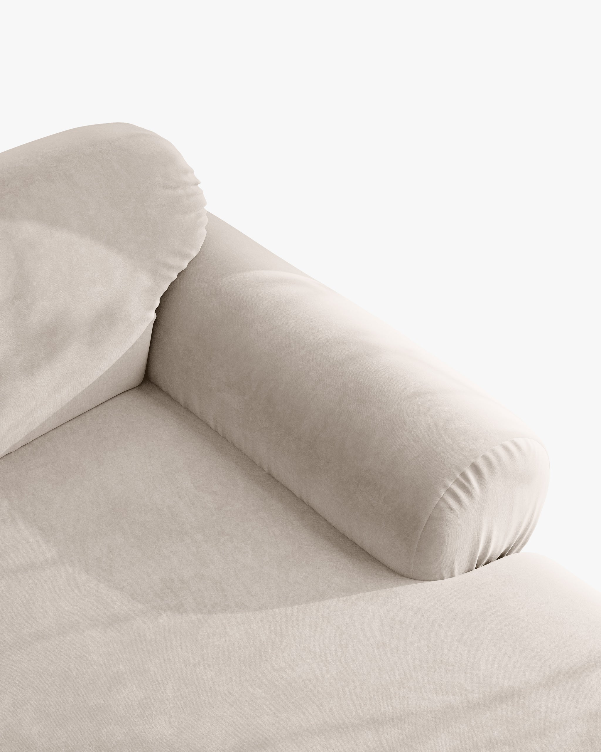 Sofa für 3 Personen aus Samt OPHELIA in Beige