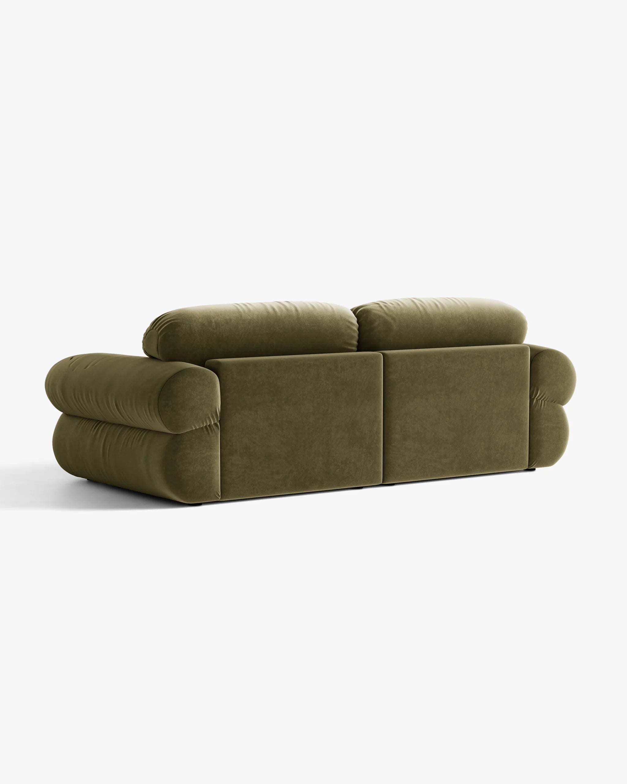 Sofa für 3 Personen aus Samt OPHELIA in Olivgrün