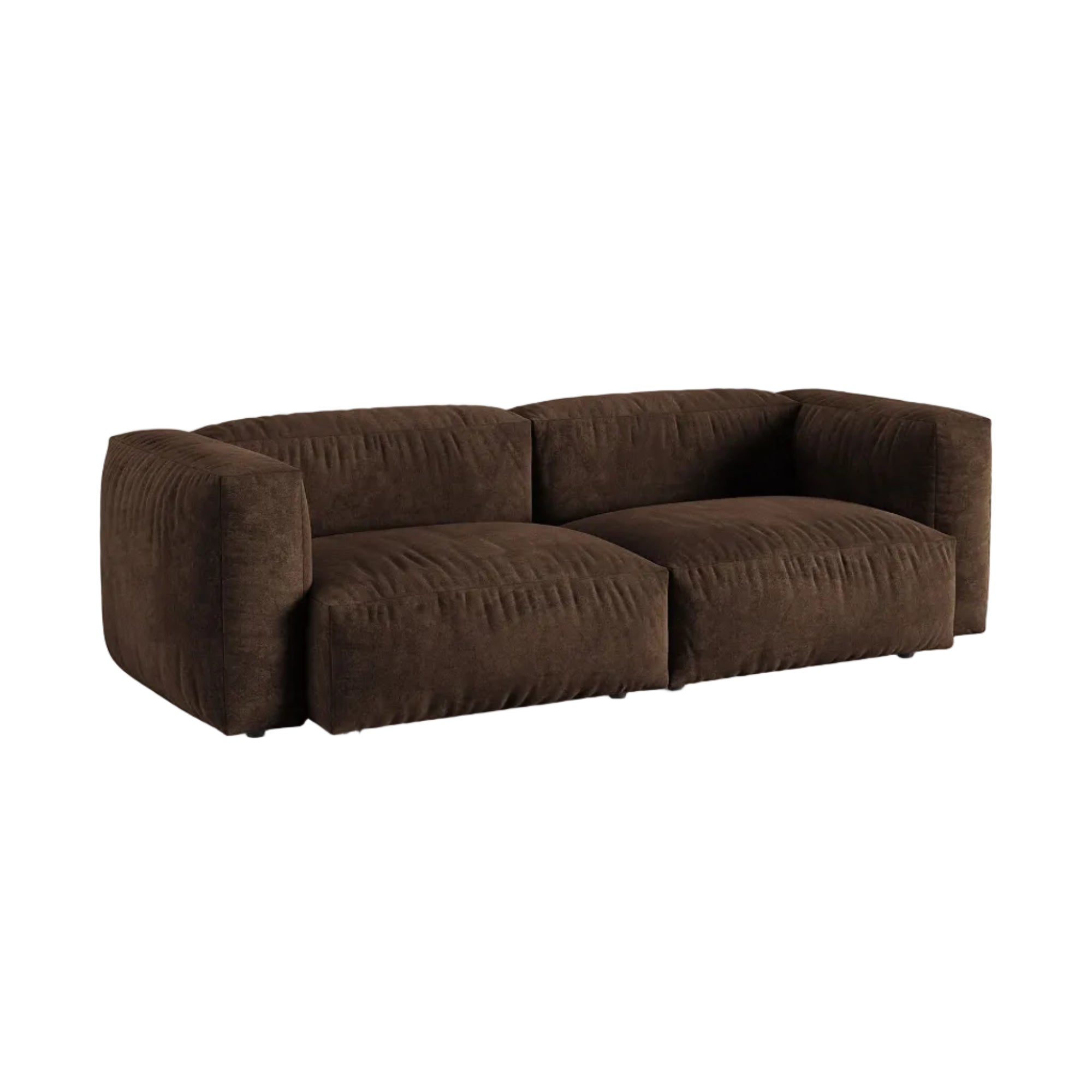 Samtsofa für 3 Personen MARTINA XL in Schokoladenfarbe