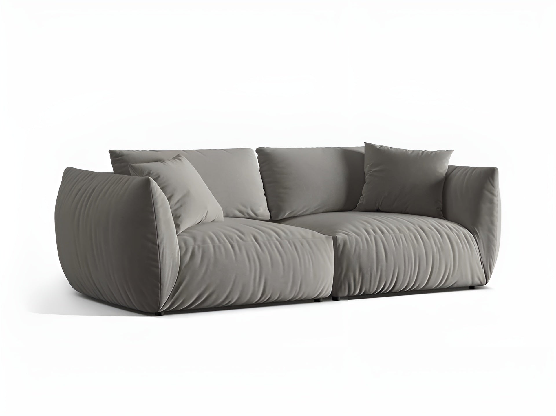 CHRIS gray velvet sofa for 4 people
