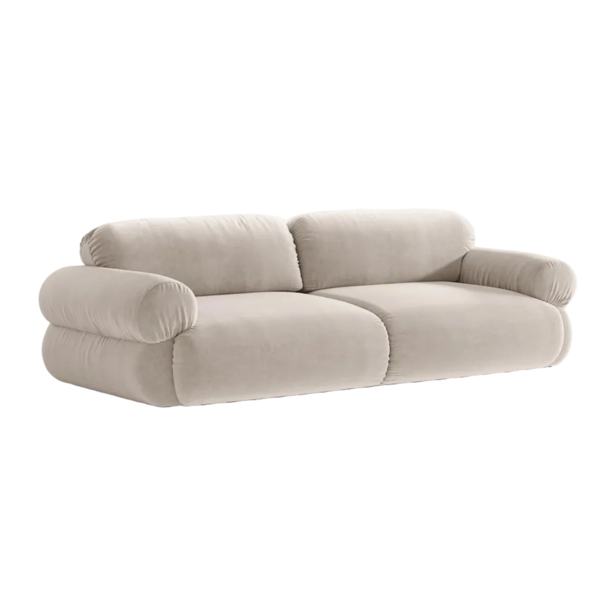 Sofa für 4 Personen, samtig, OPHELIA, beige