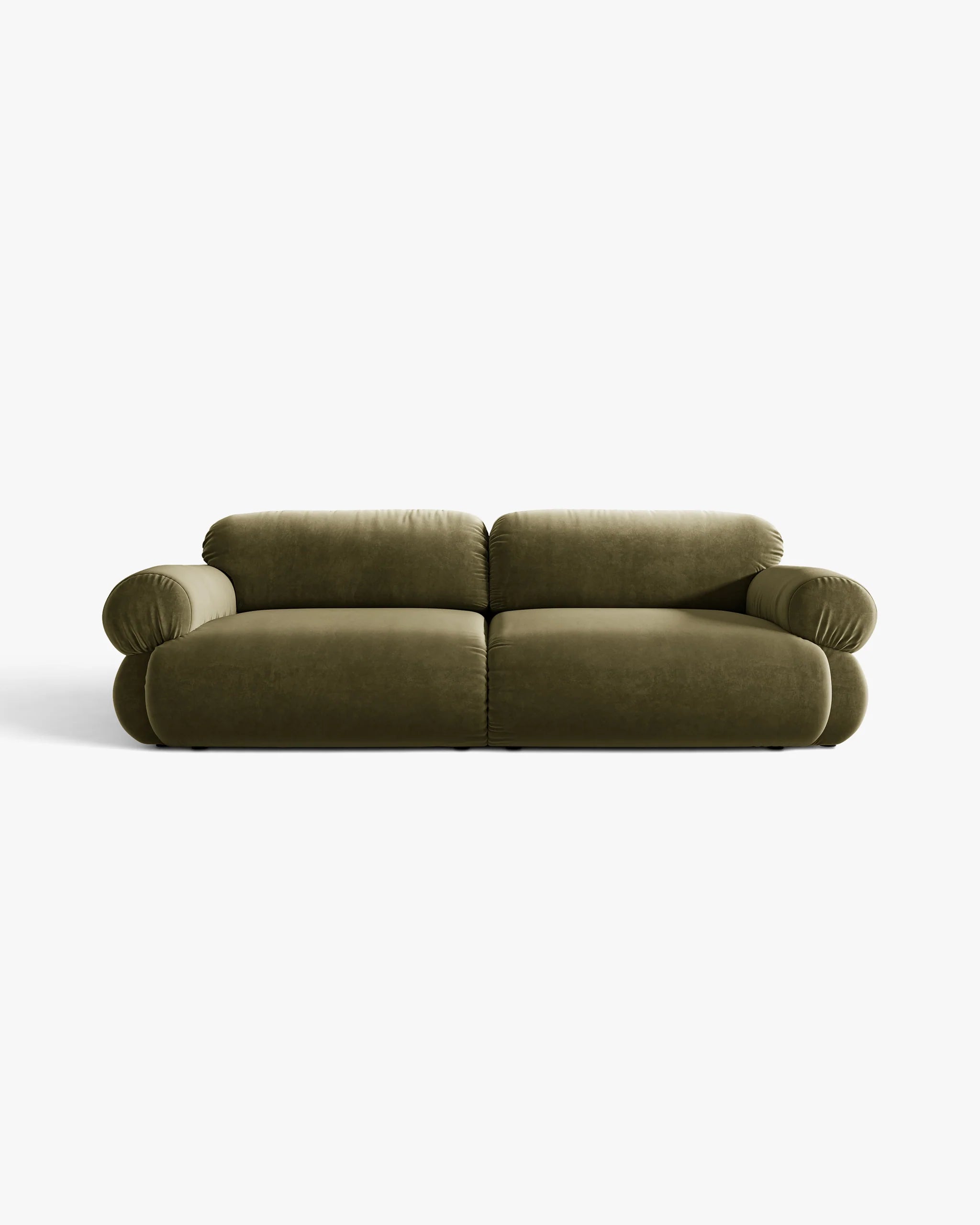 Sofa für 4 Personen aus Samt OPHELIA in Olivgrün