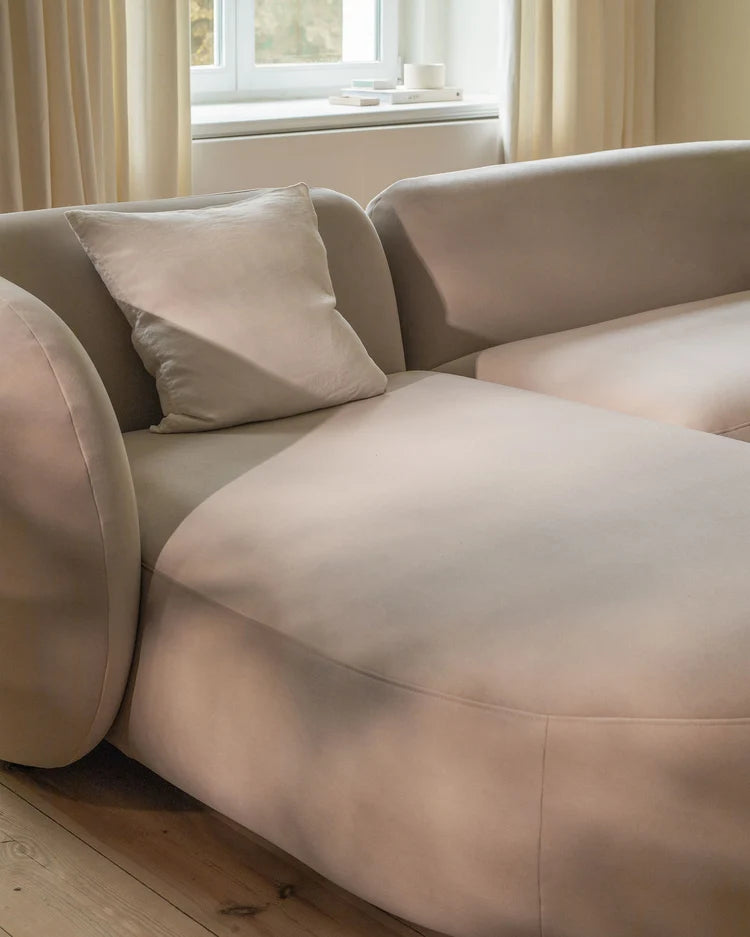 Samt-Ecksofa symmetrisch KATE terrakotta
