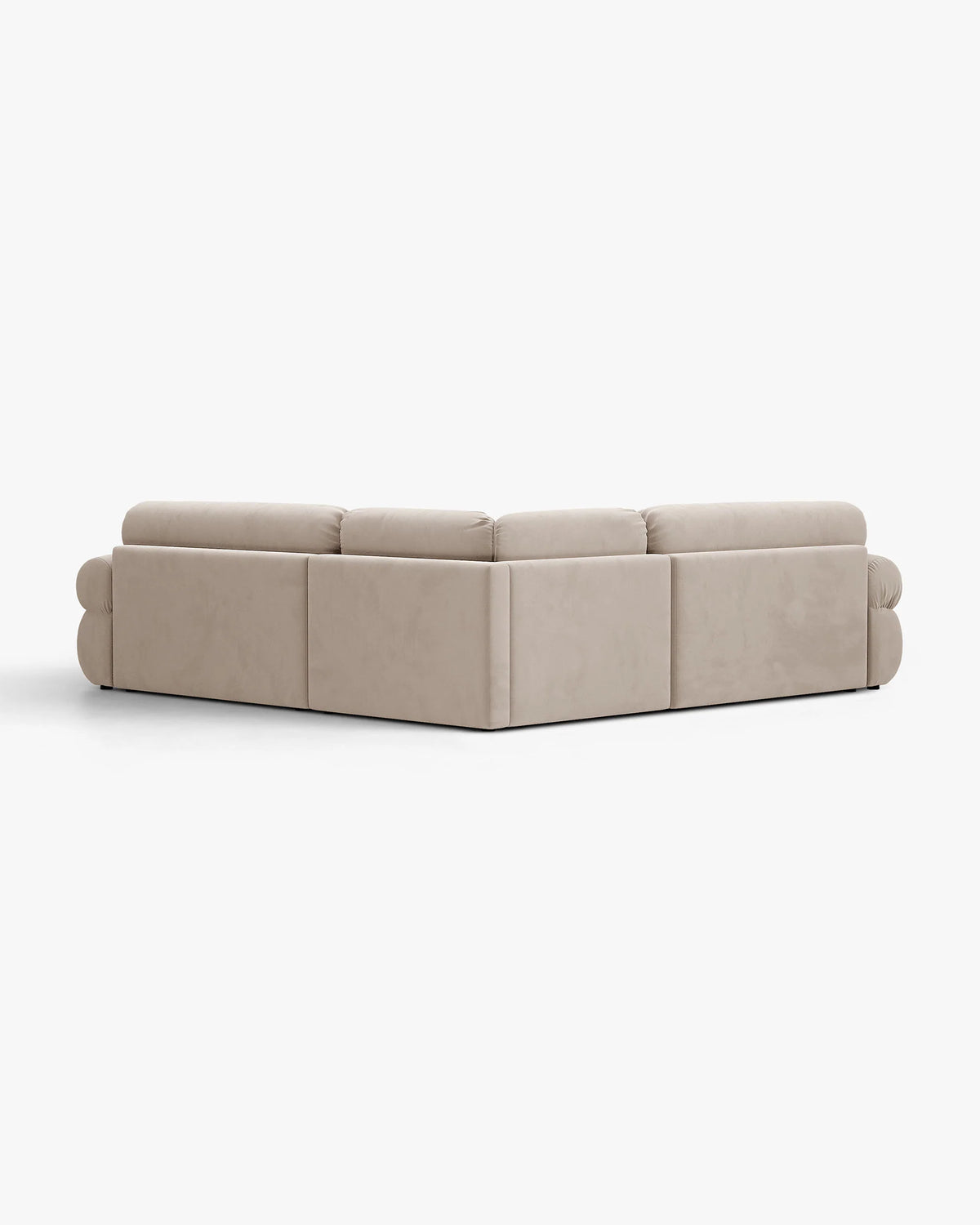 Symmetrische Samt-Eckcouch OPHELIA beige
