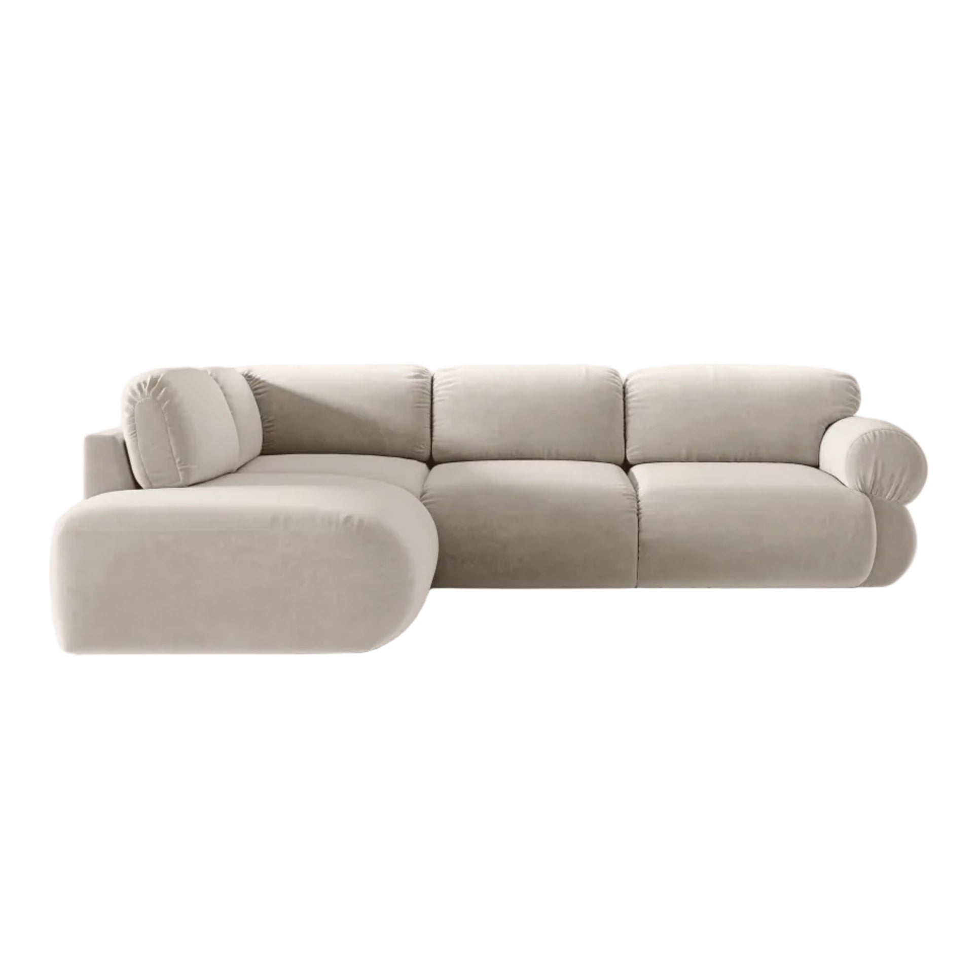 Samt-Ecksofa links OPHELIA in Beige