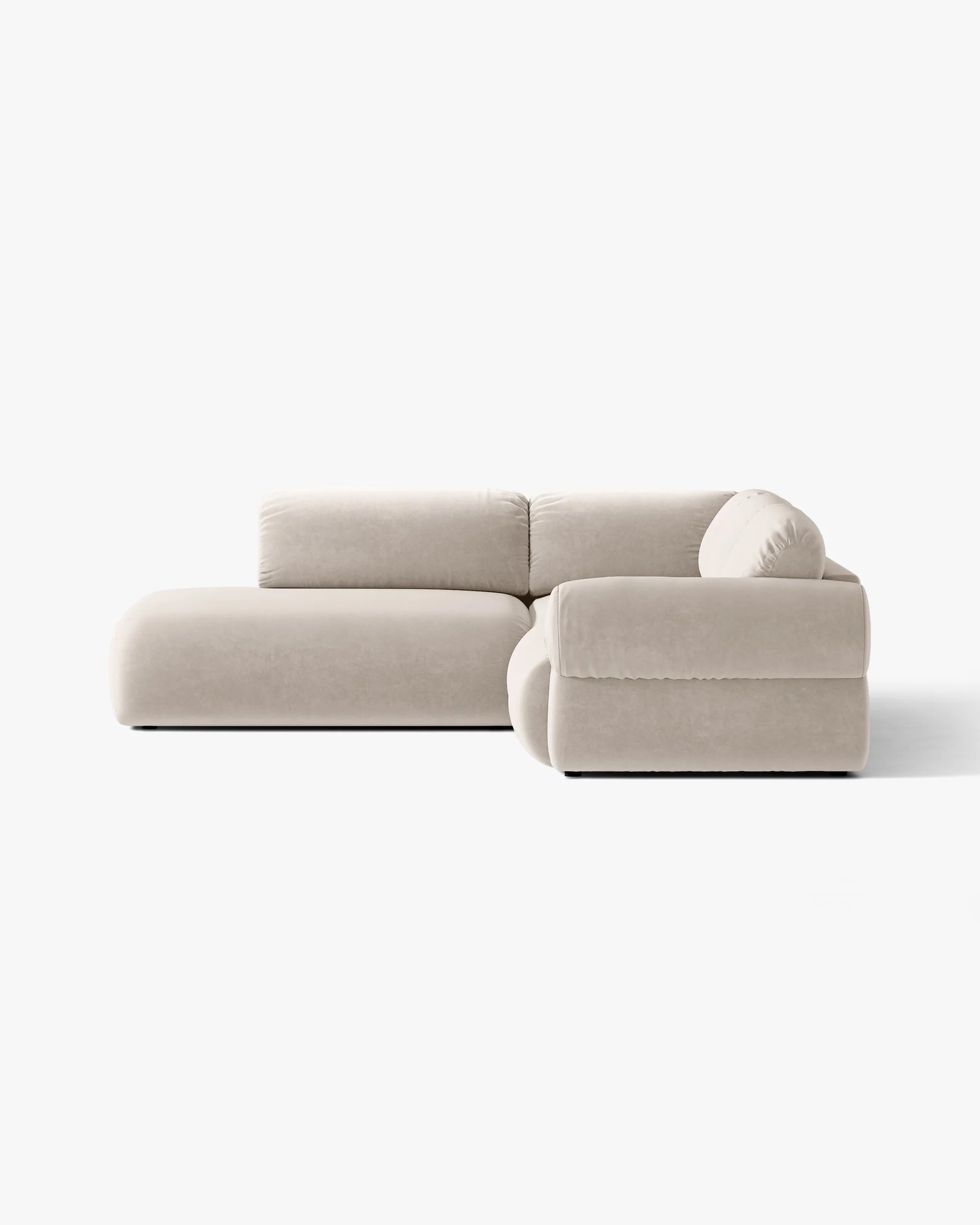 Samt-Ecksofa links OPHELIA in Beige