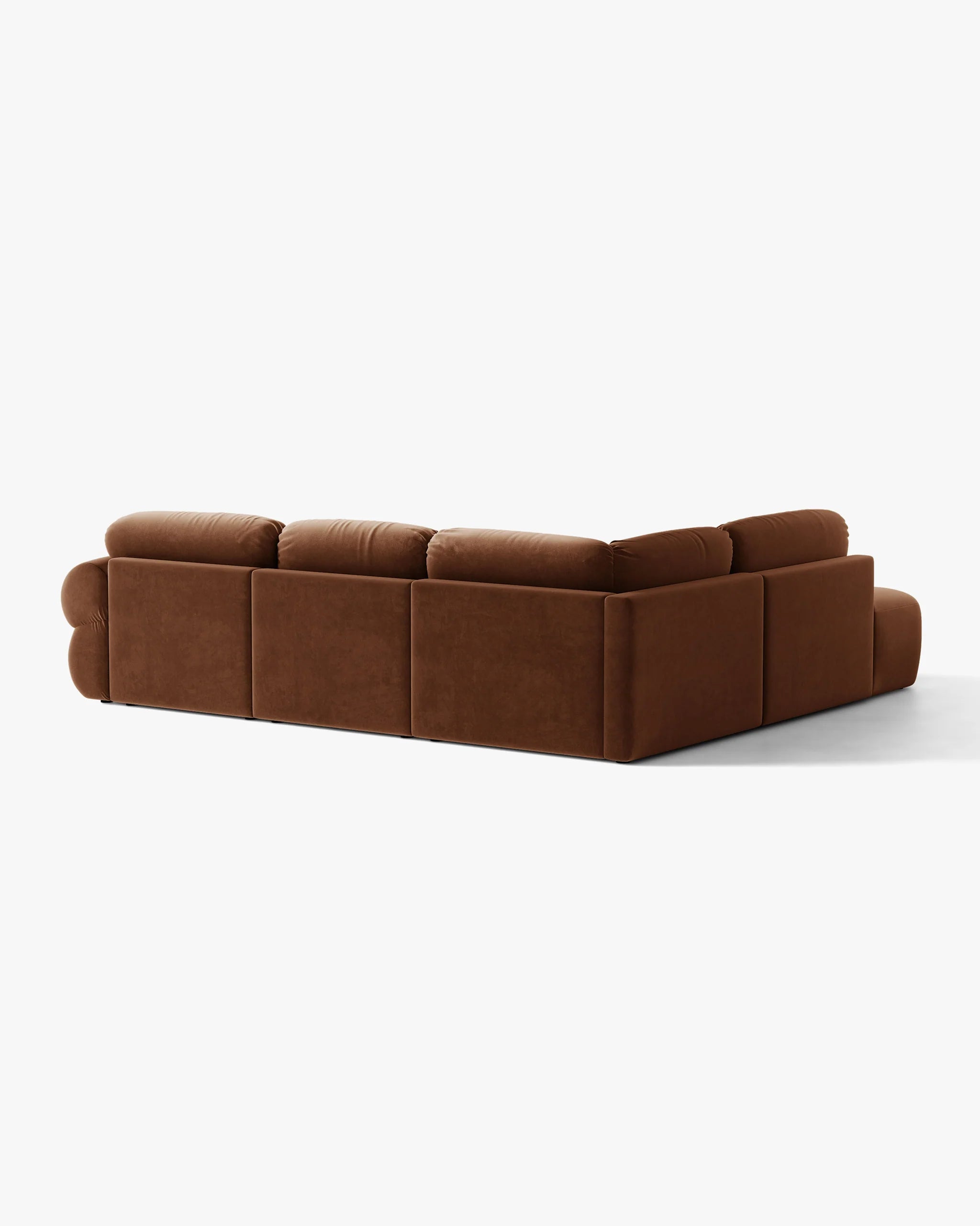 Samt-Ecksofa links OPHELIA in Braun