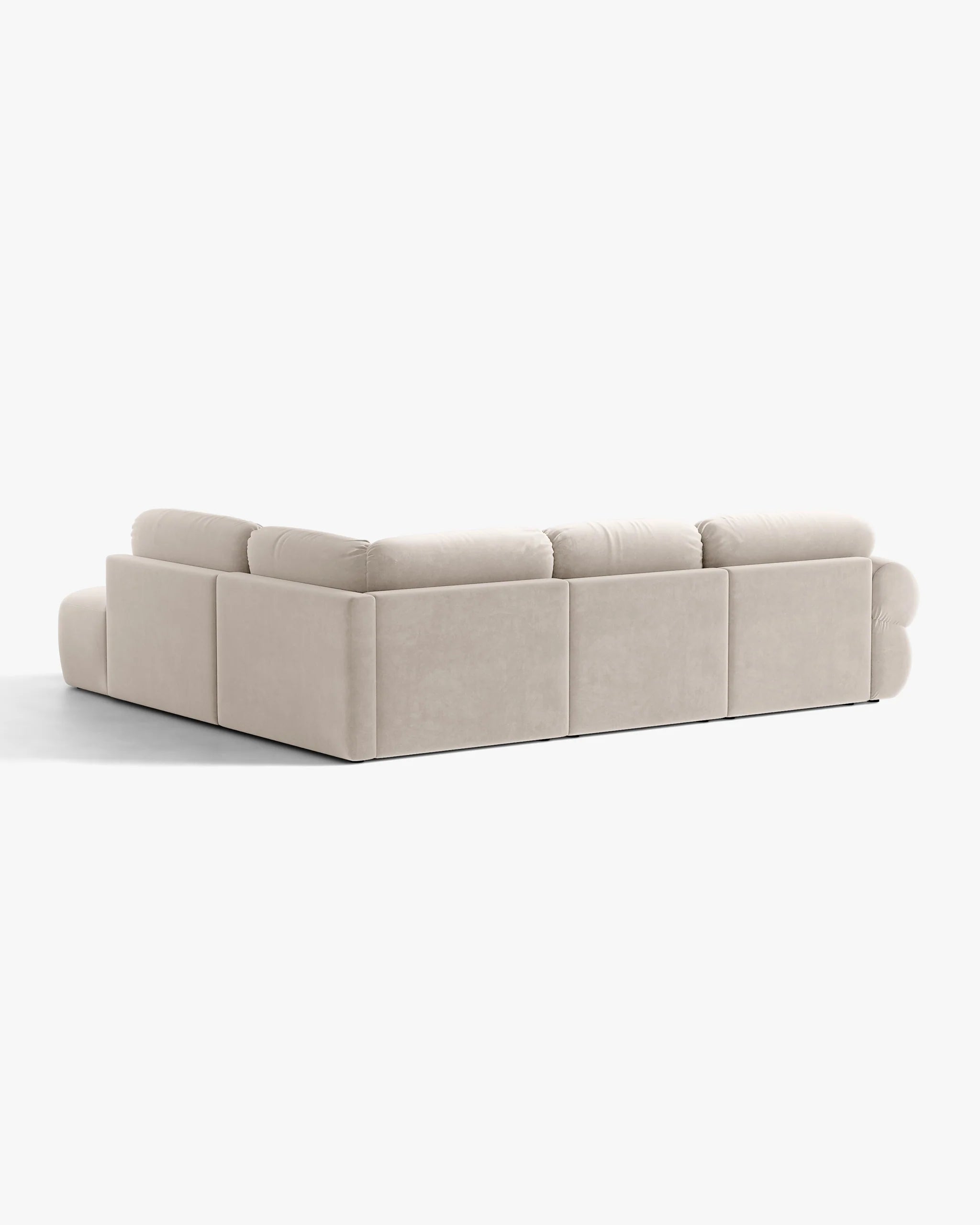 Samt-Ecksofa rechts OPHELIA in Beige