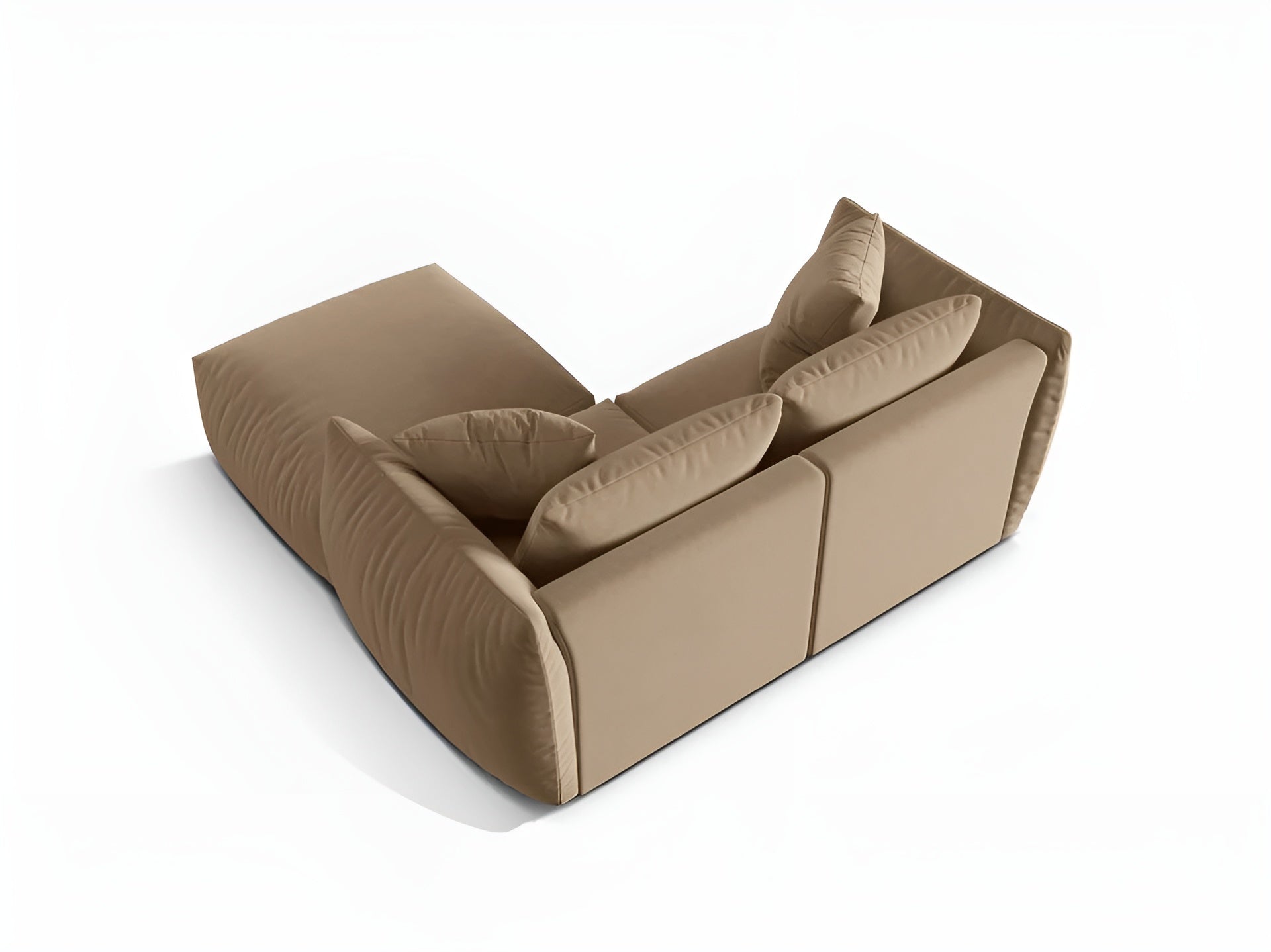 Left-facing velvet corner sofa CHRIS sand