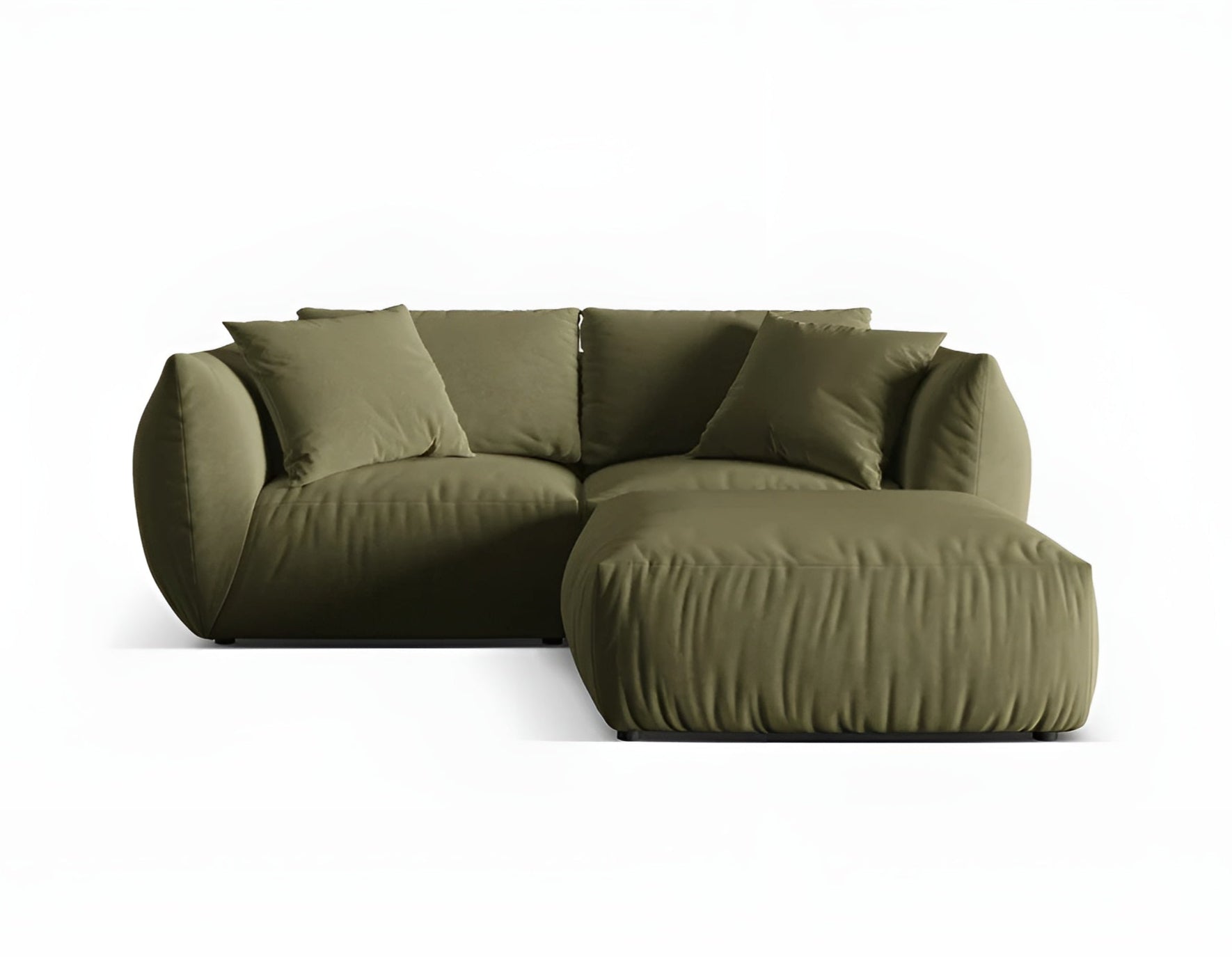 Samt-Ecksofa links CHRIS hellgrün