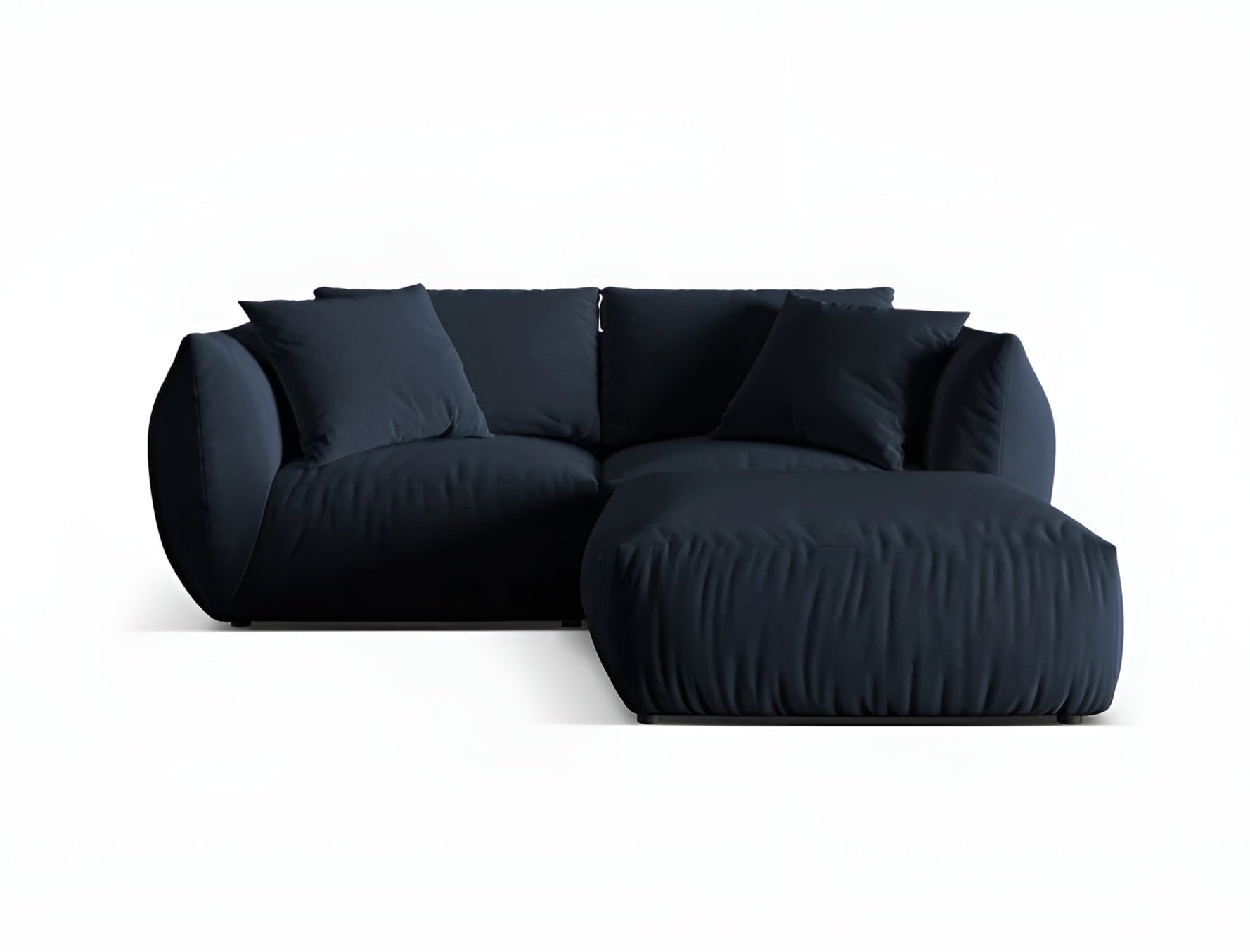 Left-facing velvet corner sofa CHRIS royal blue