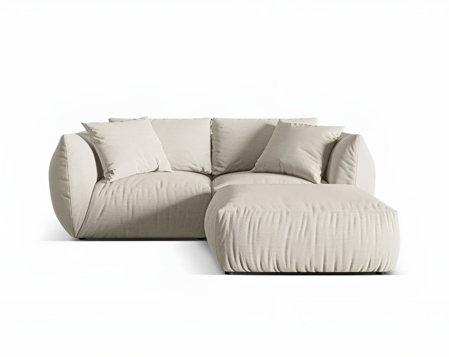 Left-sided corner sofa CHRIS cream chenille