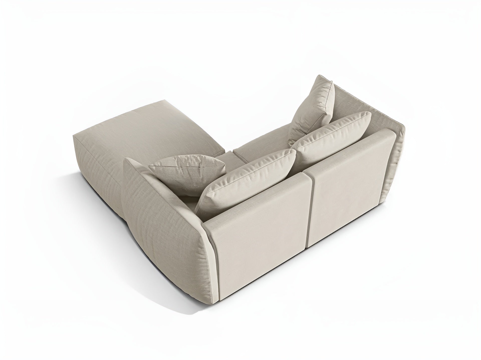 Left-sided corner sofa CHRIS cream chenille