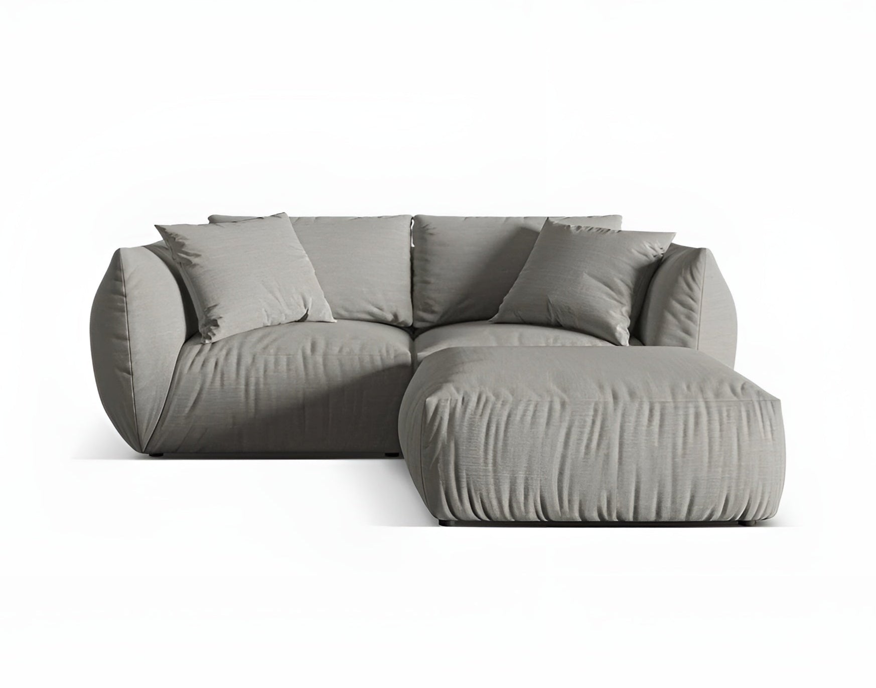 Left-sided corner sofa CHRIS gray chenille