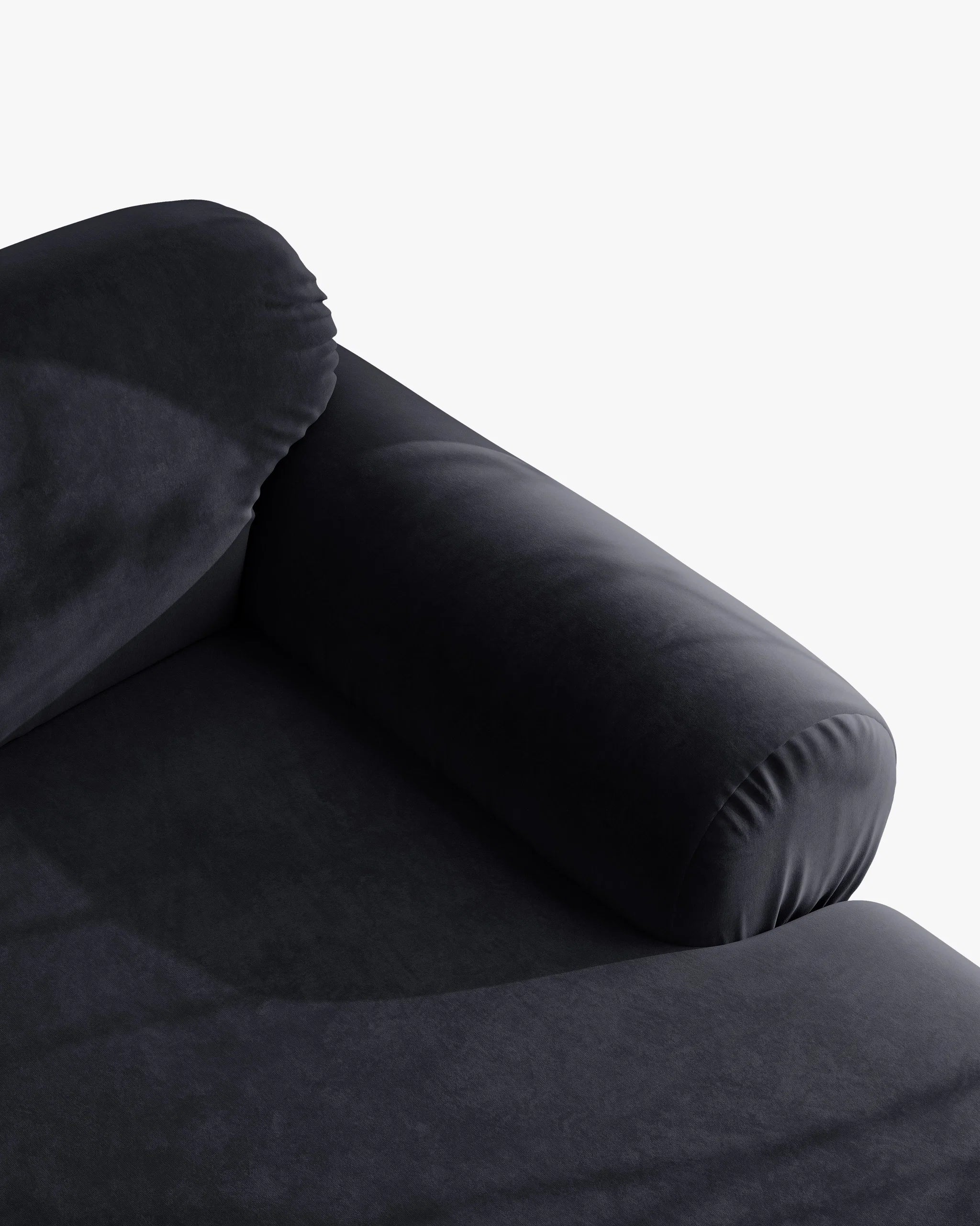 Panoramischer Samt-Ecksofa links OPHELIA in königsblau