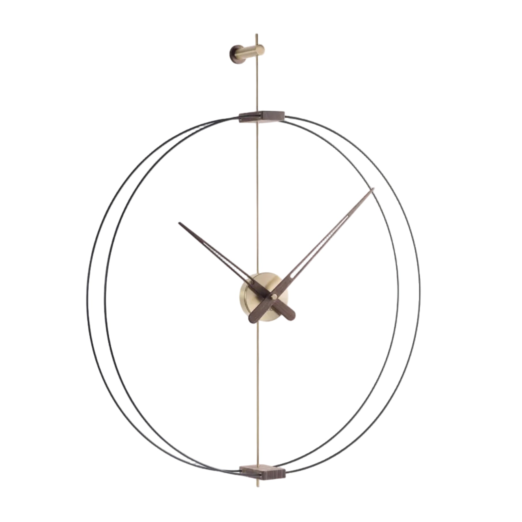 Wanduhr BARCELONA MINI Nussbaum mit Schwarz und Gold