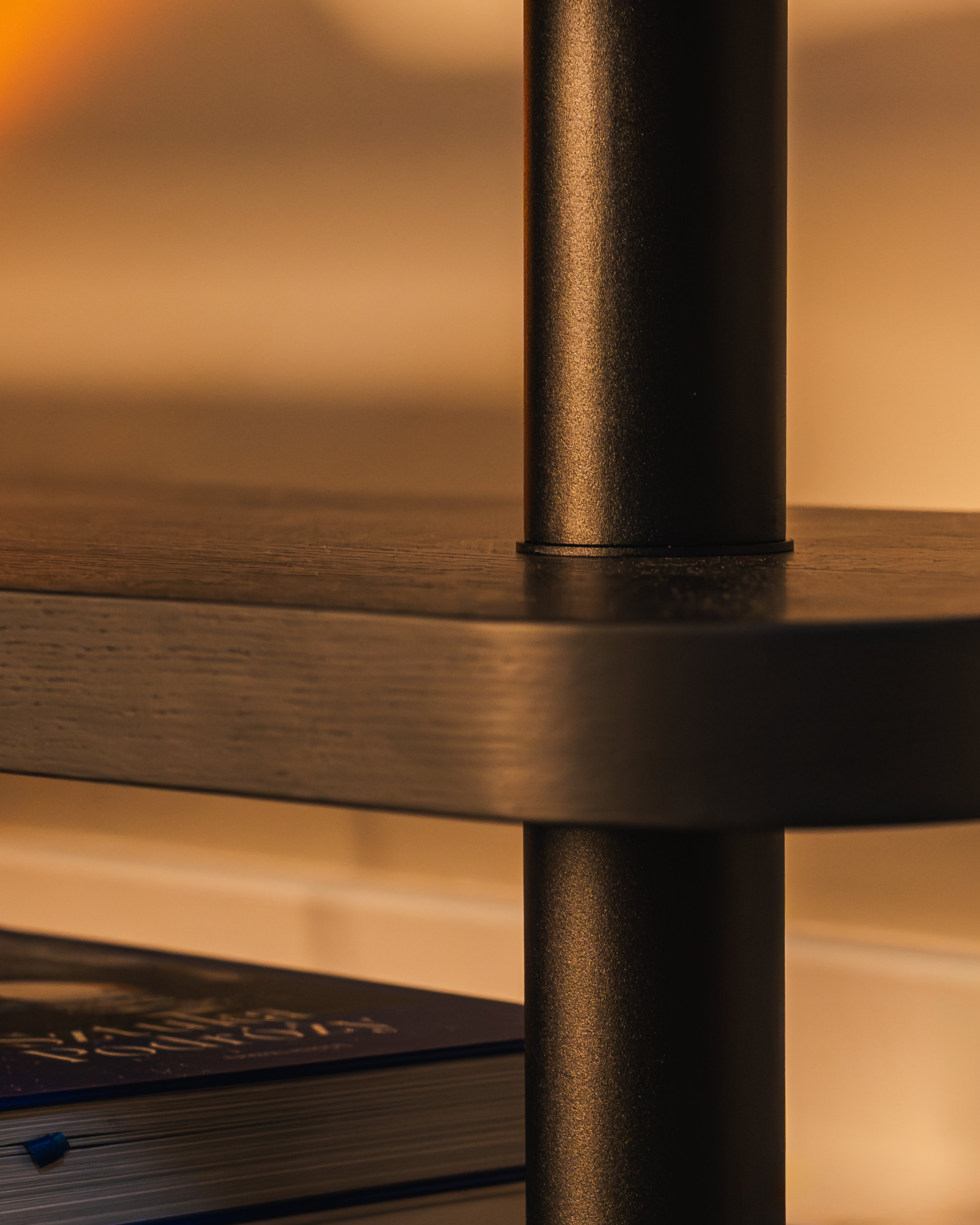 Regal MOD kruczoczarny Furnier mit schwarzen Elementen