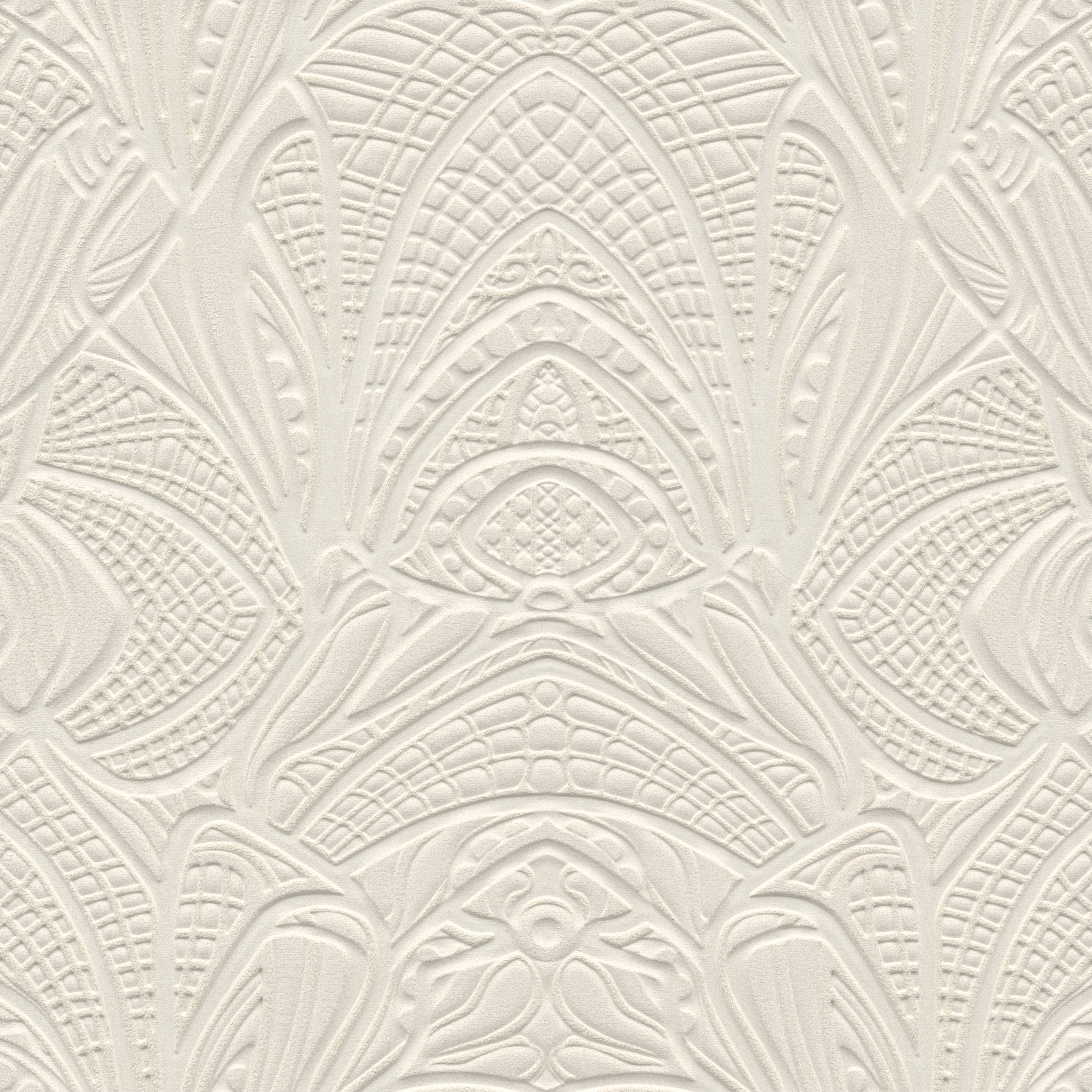 Textil-Tapete 3D Boucle Struktur LACY LONGLEGS Elfenbein