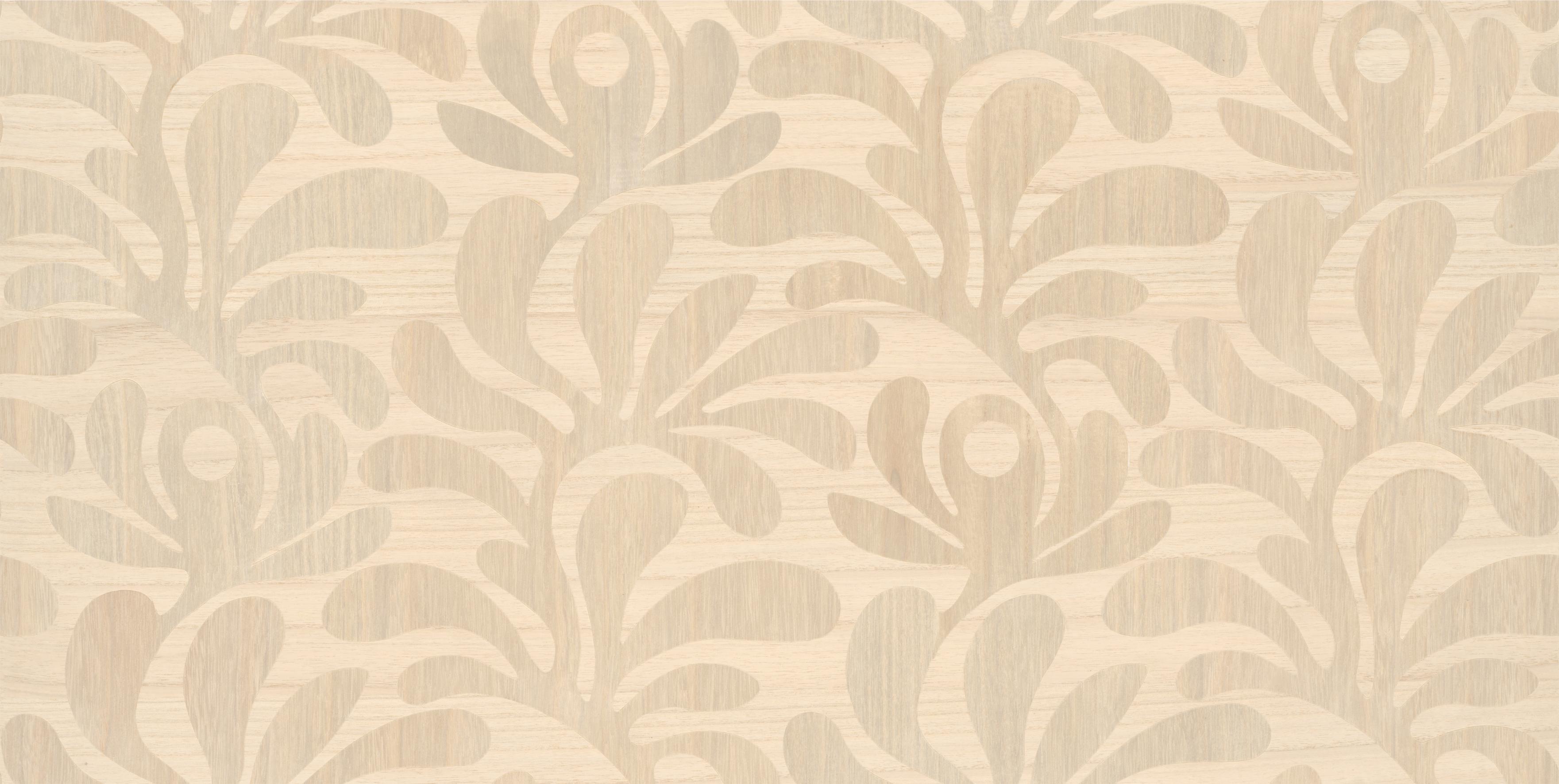 Tapete mit pflanzlichem Blattmotiv WOODBLOCK BEETLE FERN beige
