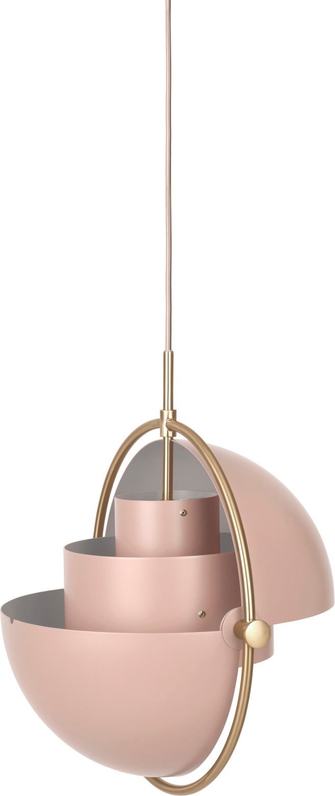MULTI-LITE rosa Pendelleuchte mit Messing