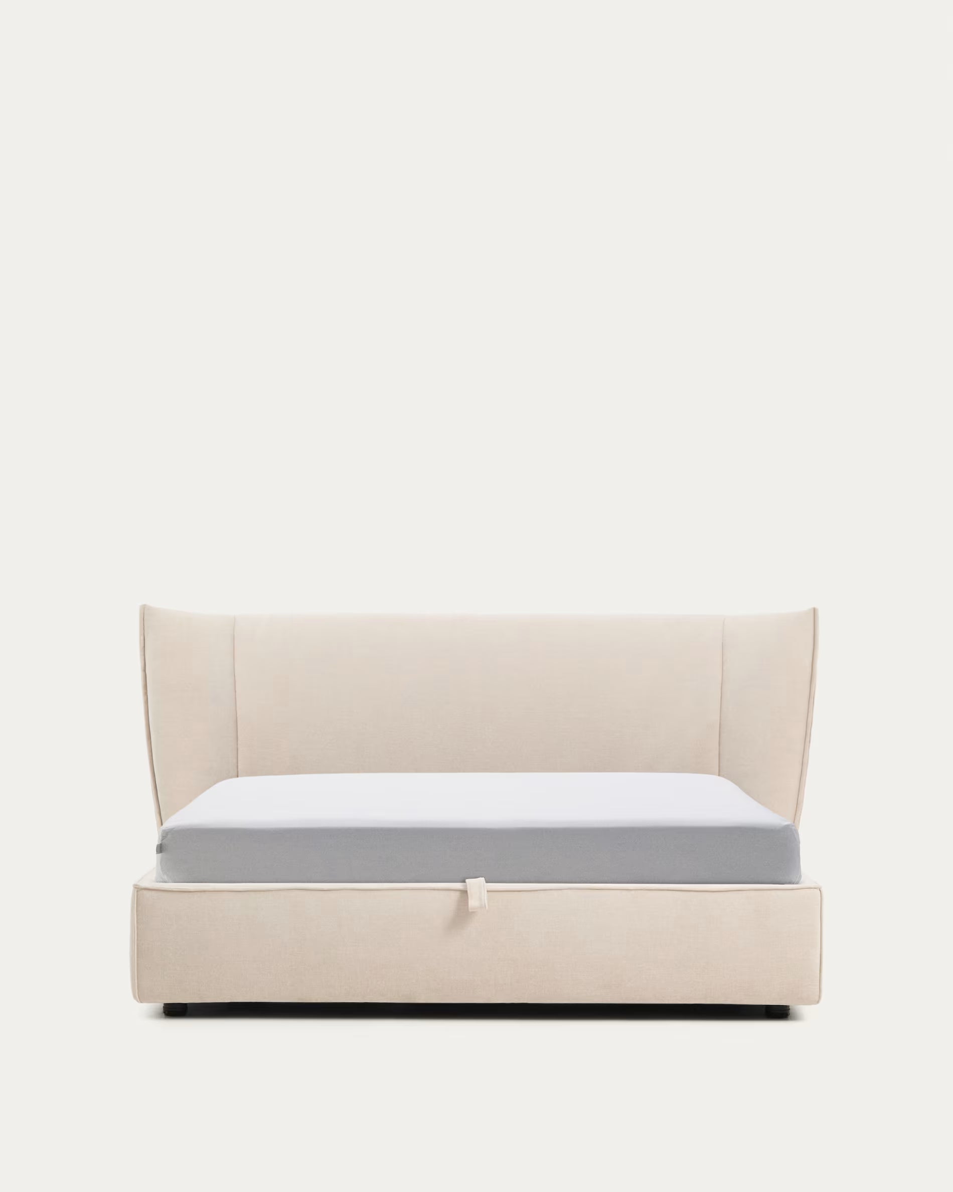 Bett mit Bettkasten ARVIAN beige Chenille