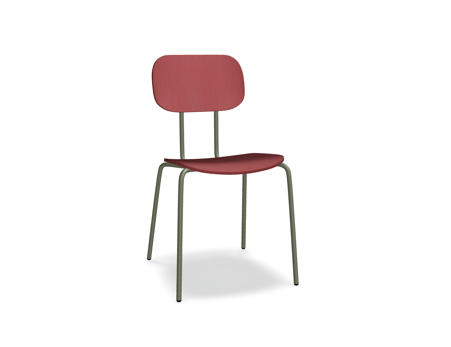 Krzesło NEW SCHOOL oliwkowa podstawa – .mdd