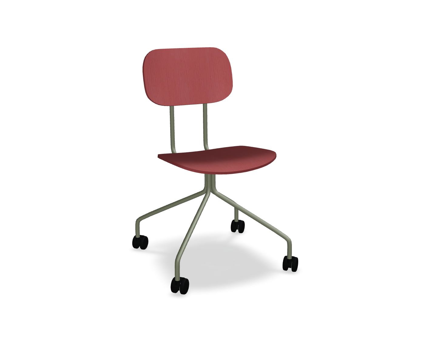 Krzesło biurowe NEW SCHOOL oliwkowa podstawa – .mdd