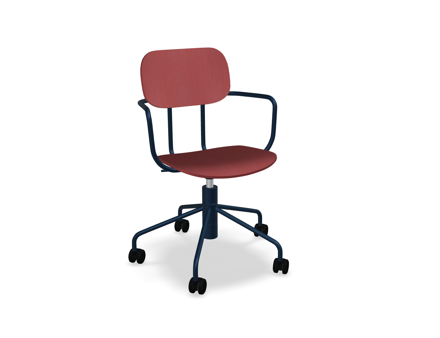 Krzesło biurowe NEW SCHOOL niebieska regulowana podstawa do jadalni – .mdd