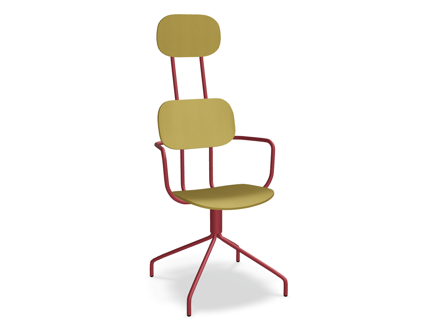 Krzesło obrotowe z zagłówkiem NEW SCHOOL czerwona podstawa – .mdd
