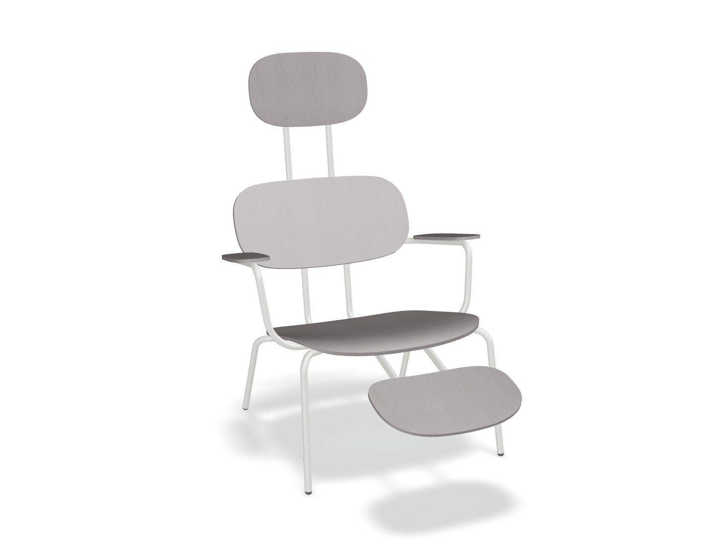 Fotel z zagłówkiem NEW SCHOOL LOUNGE perłowa podstawa – .mdd