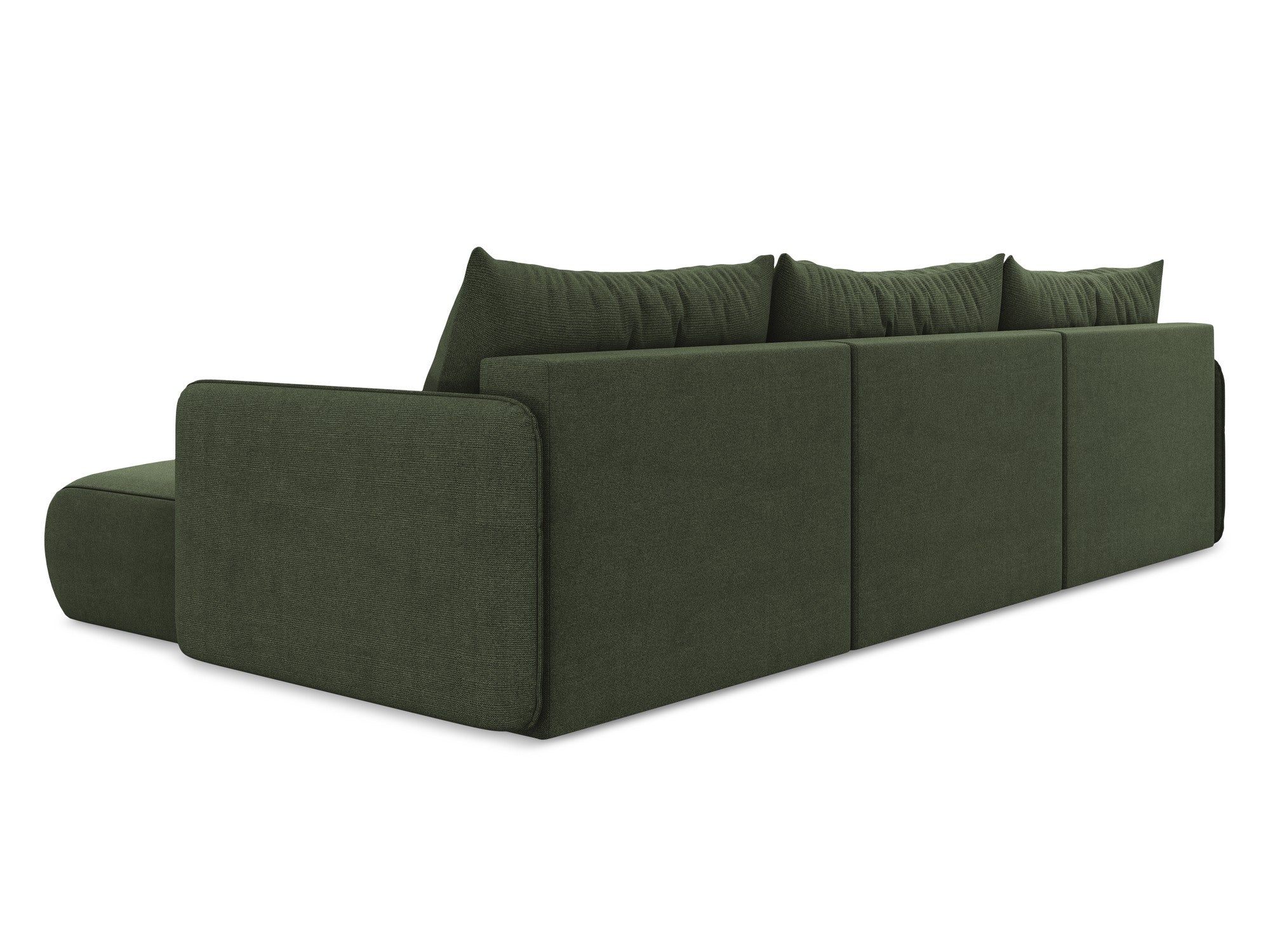 Panoramic corner sofa with sleeping function NANEA in olive green