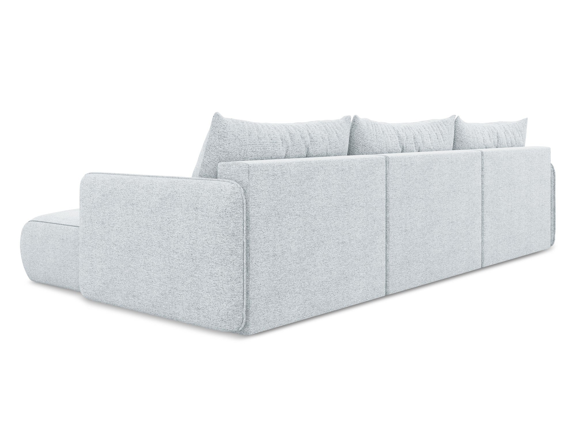 Panoramatische Eckcouch mit Schlaf-Funktion NANEA hellblaues Chenille