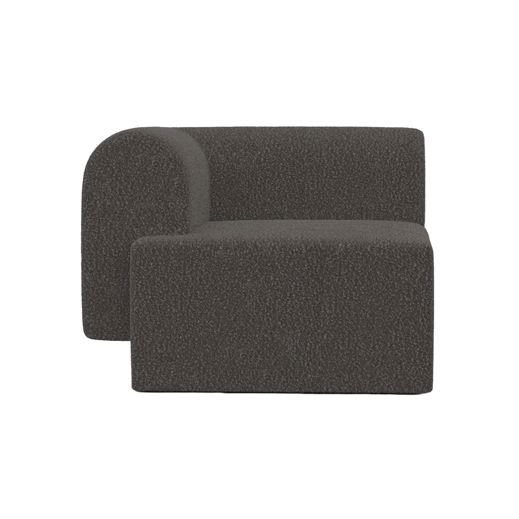 Sofa modułowa TORI - moduł lewostronny czarny boucle – TAMO