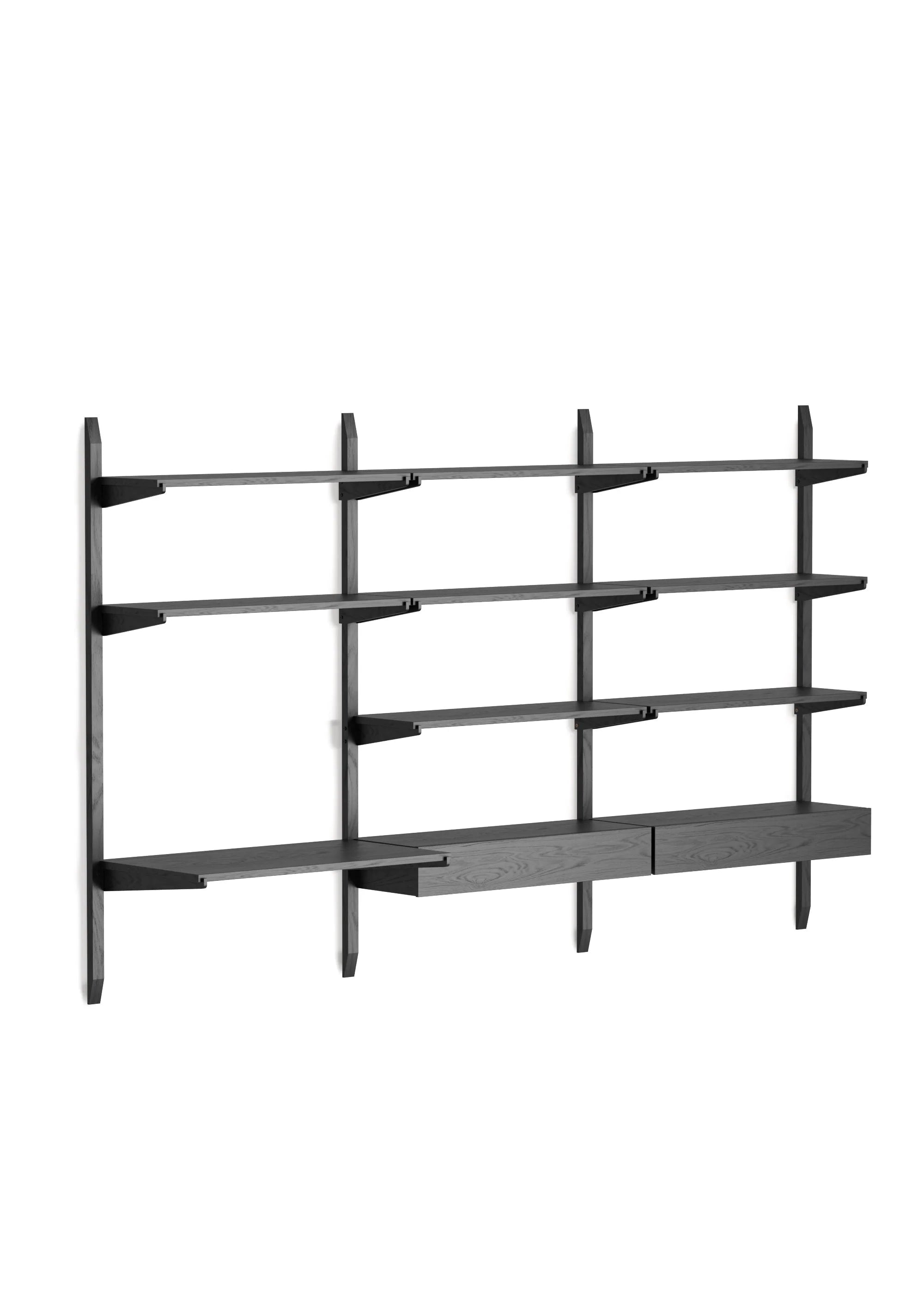 NOKI shelf system black oak wood
